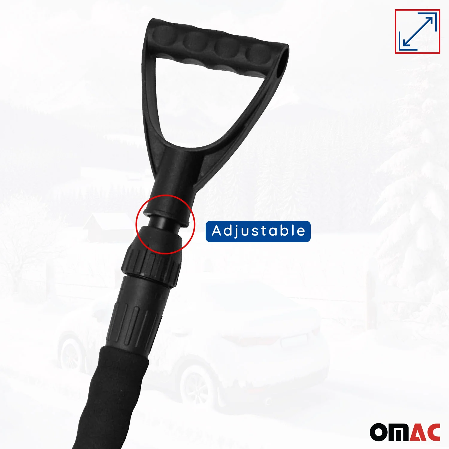 Snow Shovel with Scraper Compact Adjustable Lock Portable Lightweight - Image 9