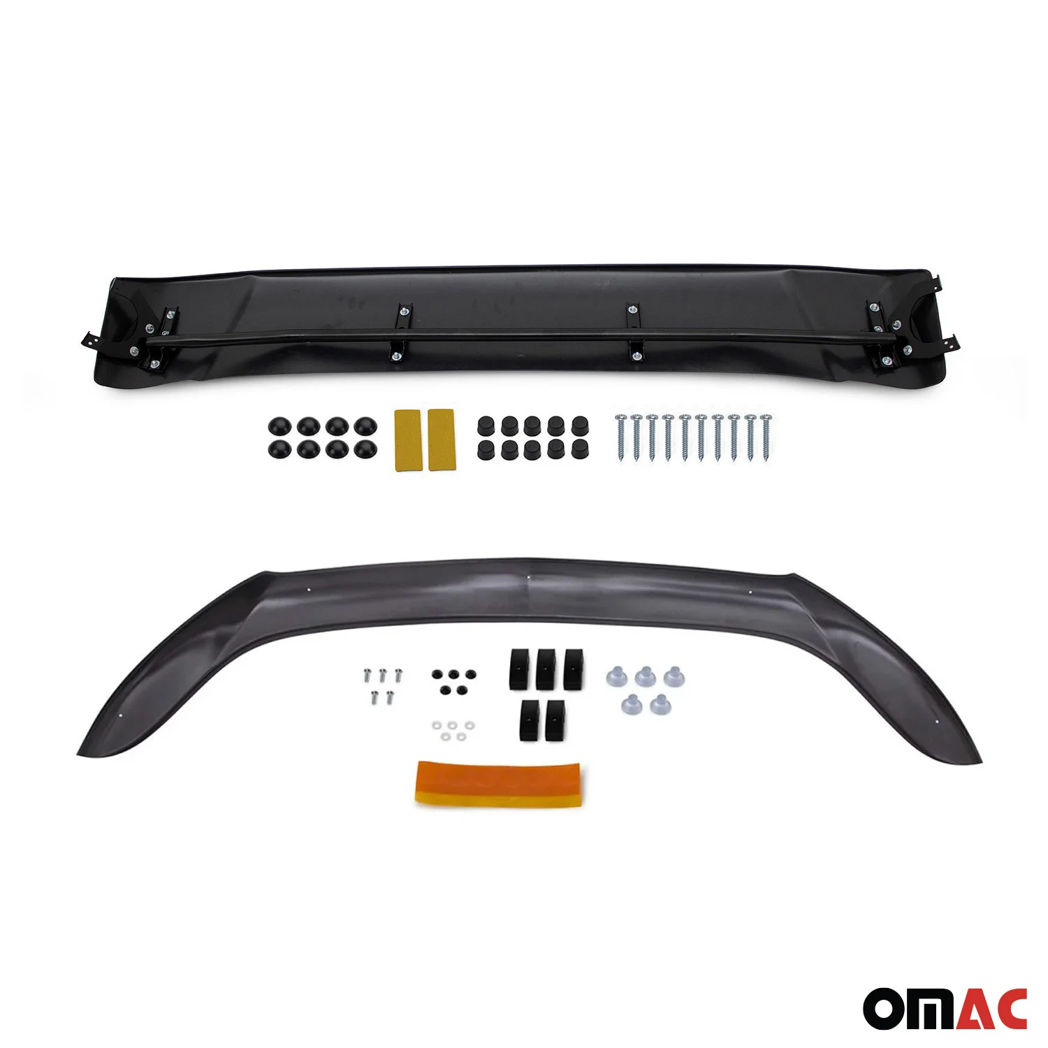 2016-2024 Mercedes Metris Windshield Sun Visor & Bug Shield Hood Deflector Kit 2Pcs Smoke - Image 8