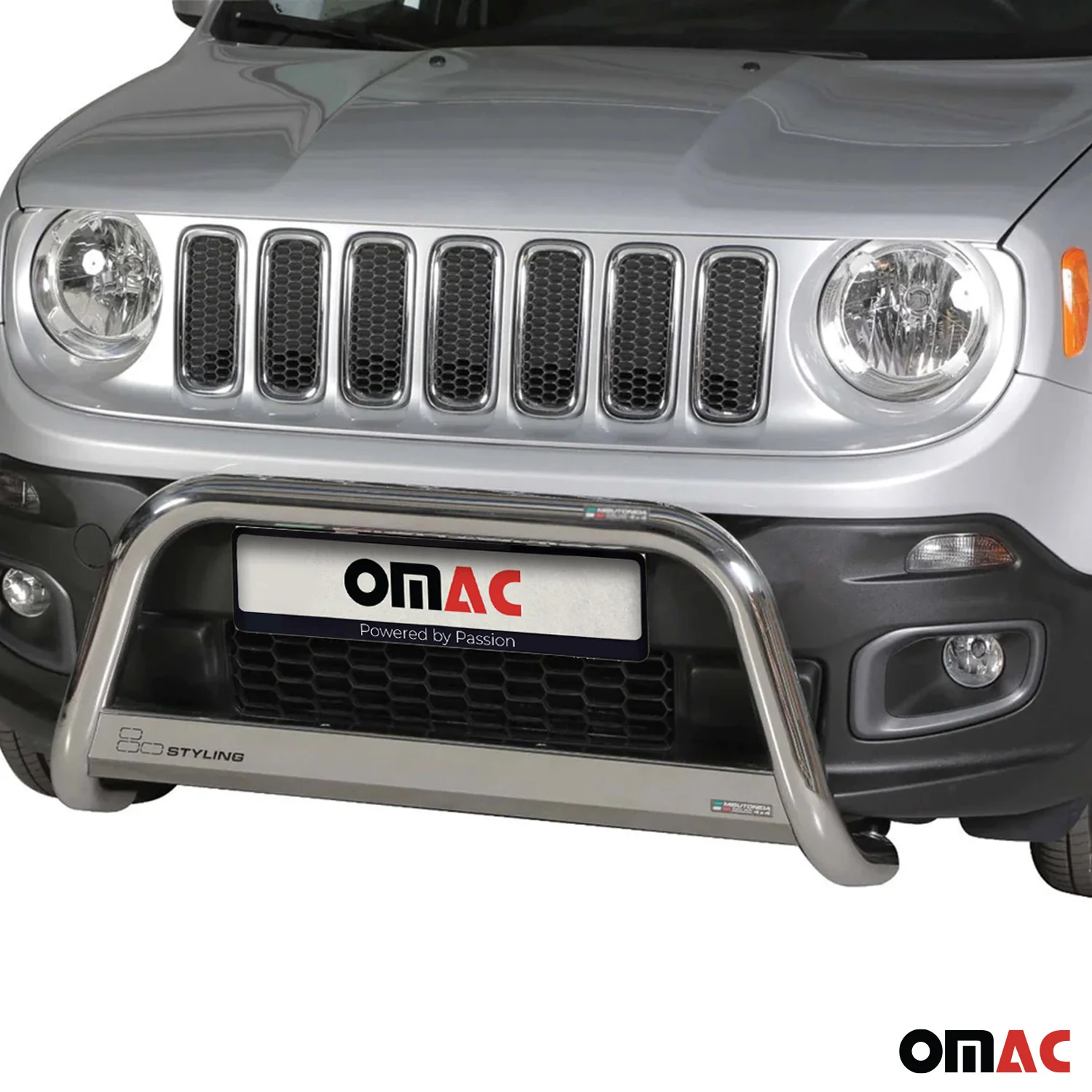 2015-2018 Jeep Renegade Bull Bar Push Front Bumper Grille Silver - Image 2