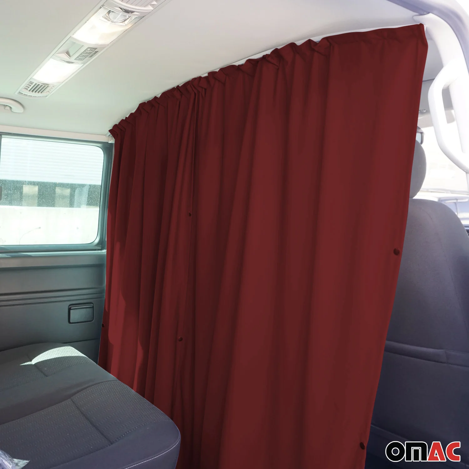 63" x 71" Cab Divider Van Cabin Curtain Campervan Kit Red - Image 6
