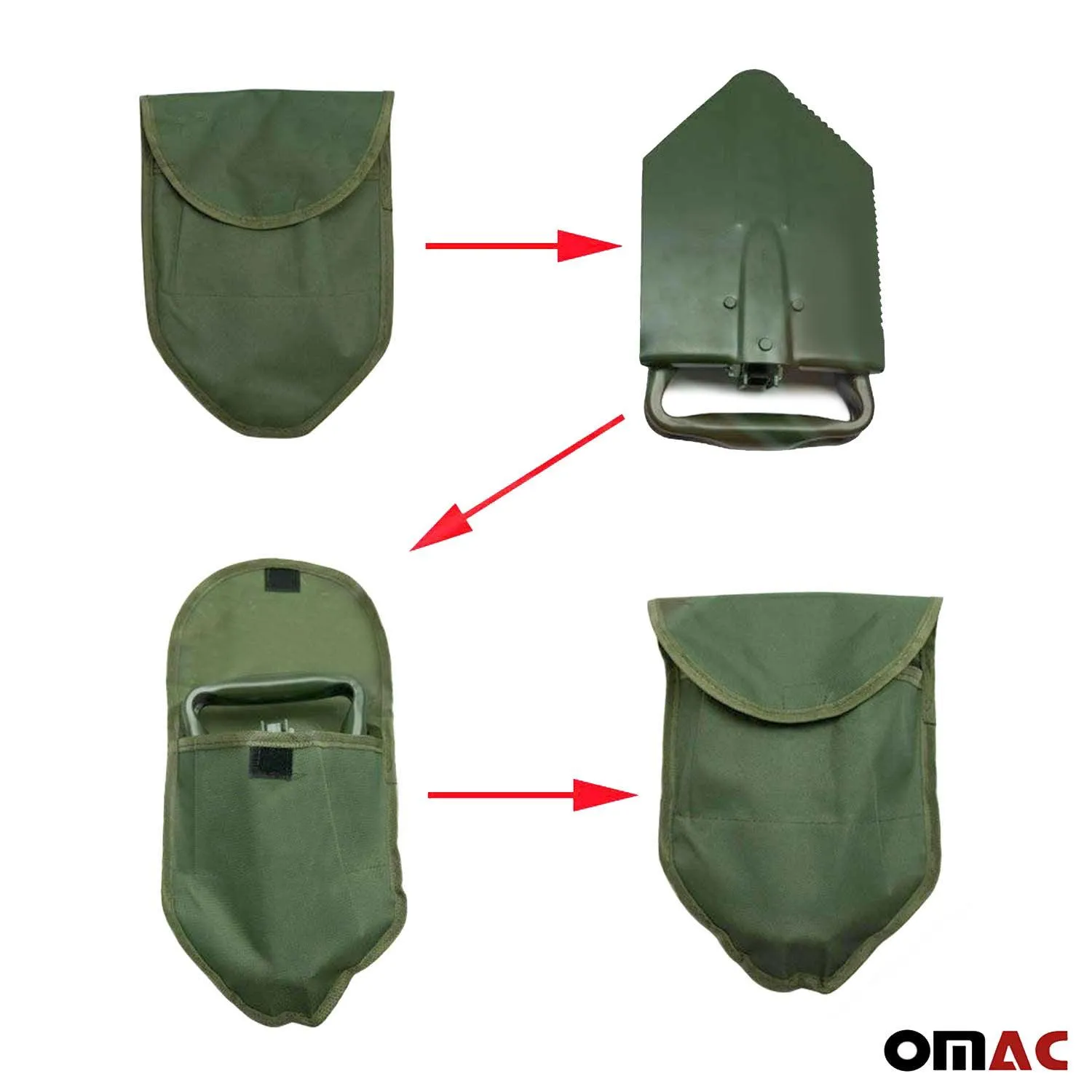 Car Portable Military Folding Camping Garden Shovel with Carrier - Image 3