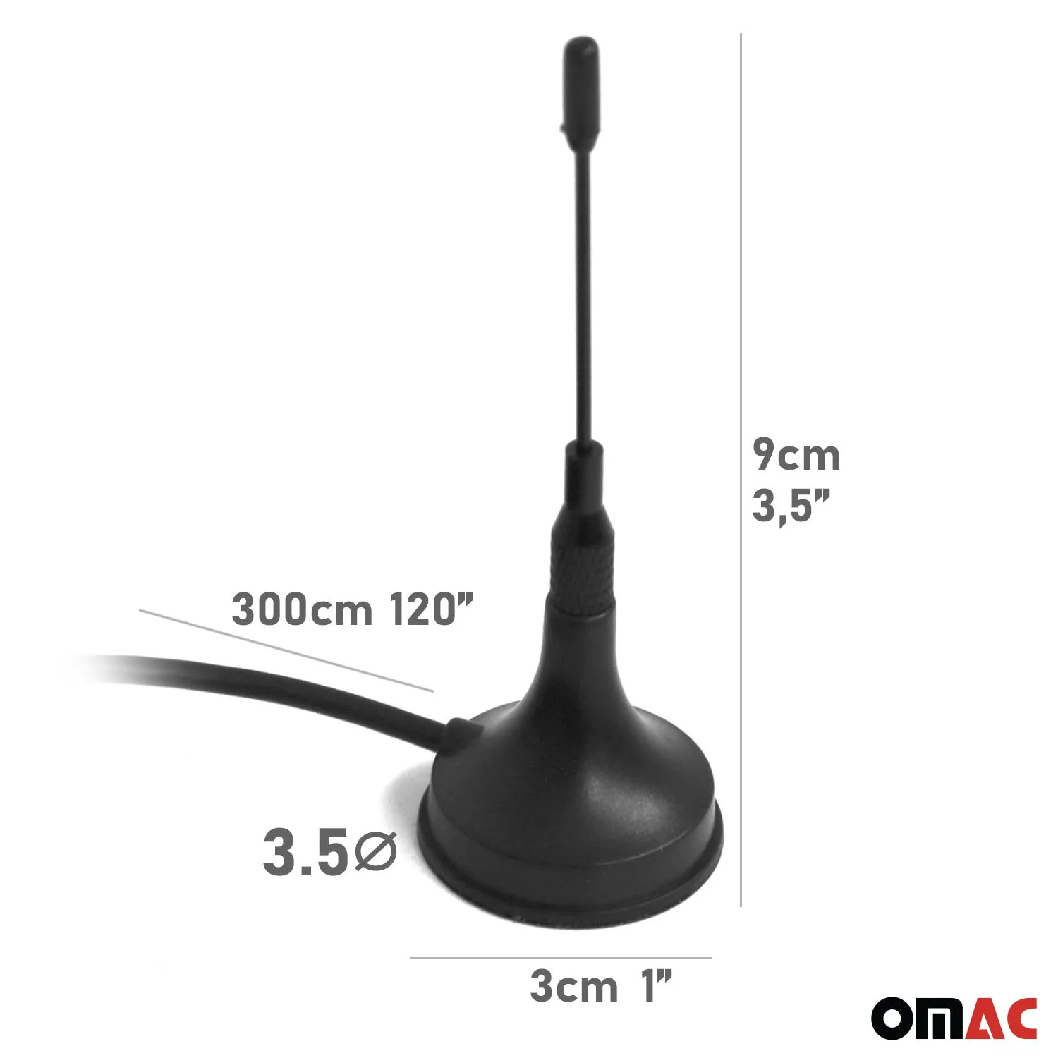 Car Radio Antenna Amplified AM / FM Signal Aerial Roof Magnet Mount - Image 3