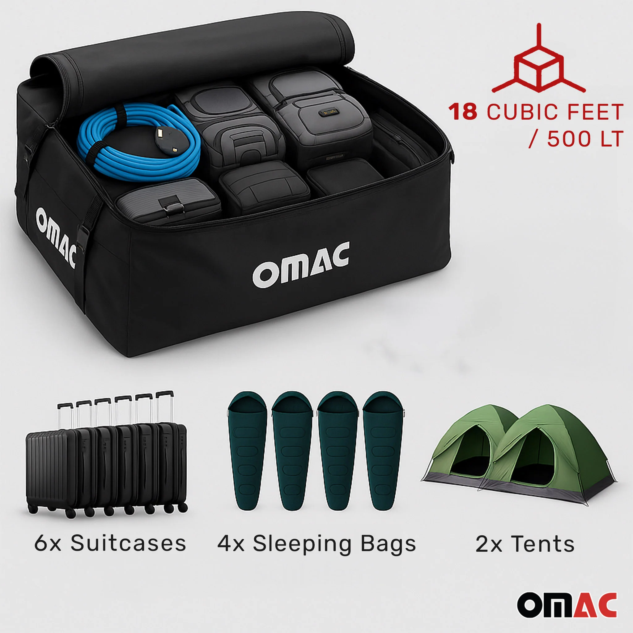 Roof Cargo Bag 17.6 Cubic Feet Black - Image 2