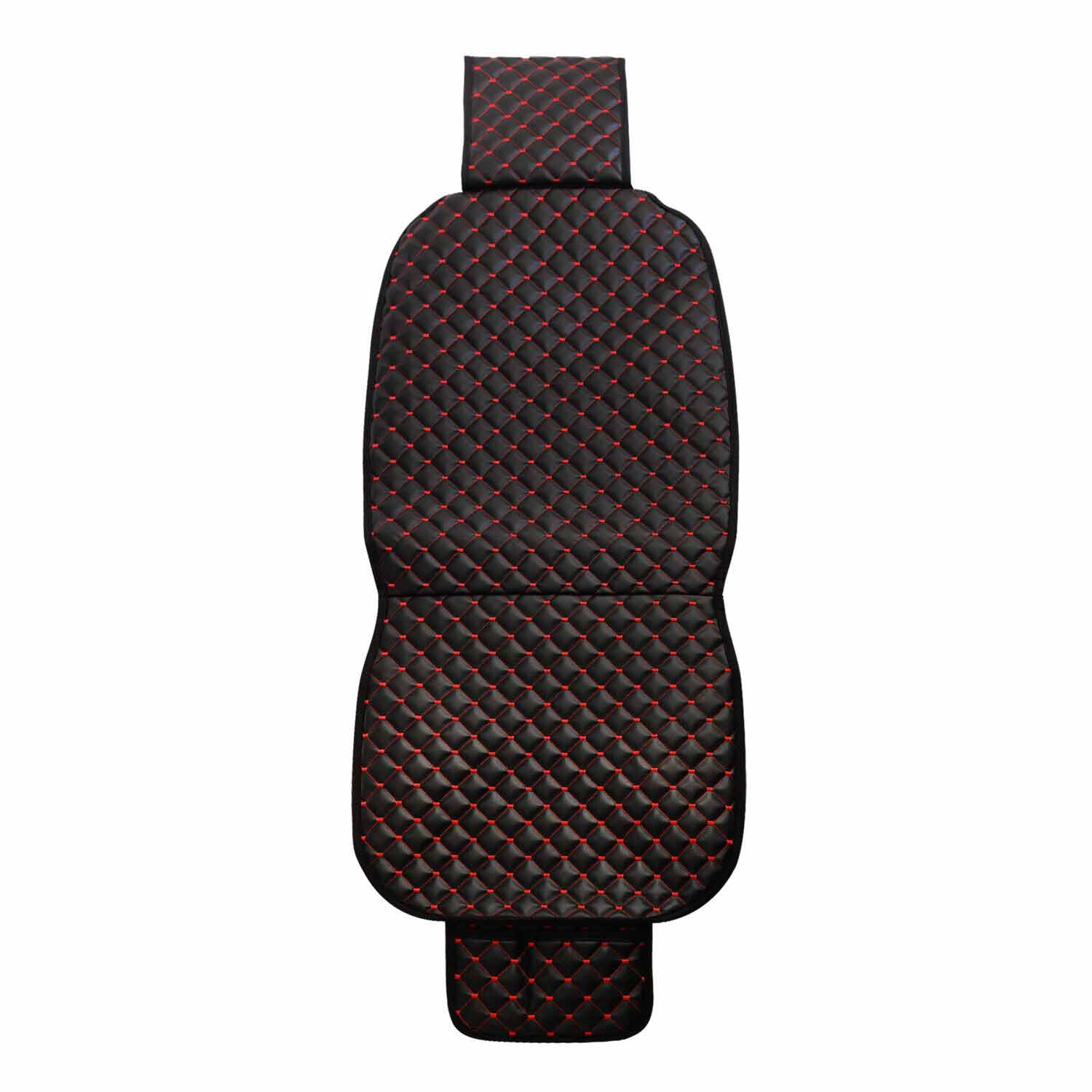Cadillac Escalade Leather Breathable Front Seat Cover Pads Black Red 1Pc