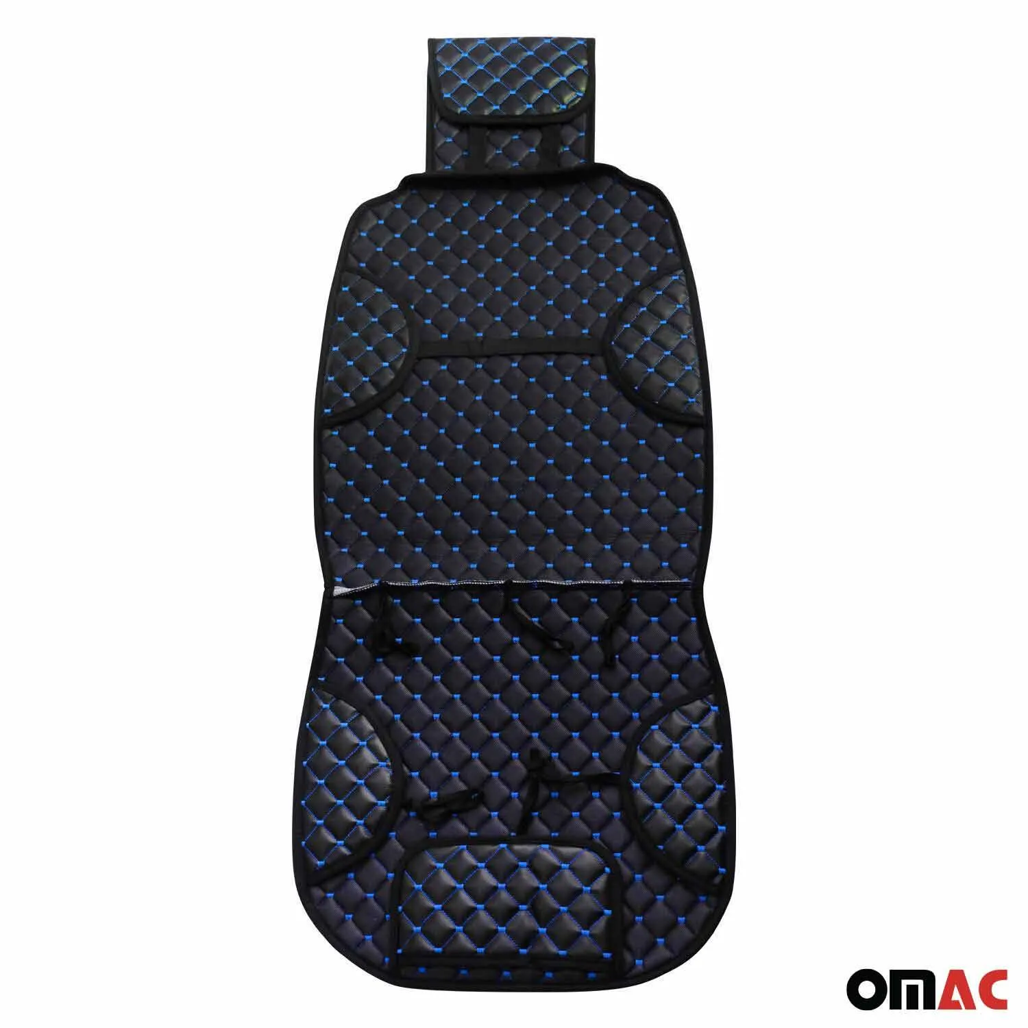Chevrolet Suburban Leather Breathable Front Seat Cover Pads Black Blue 1Pc - Image 9