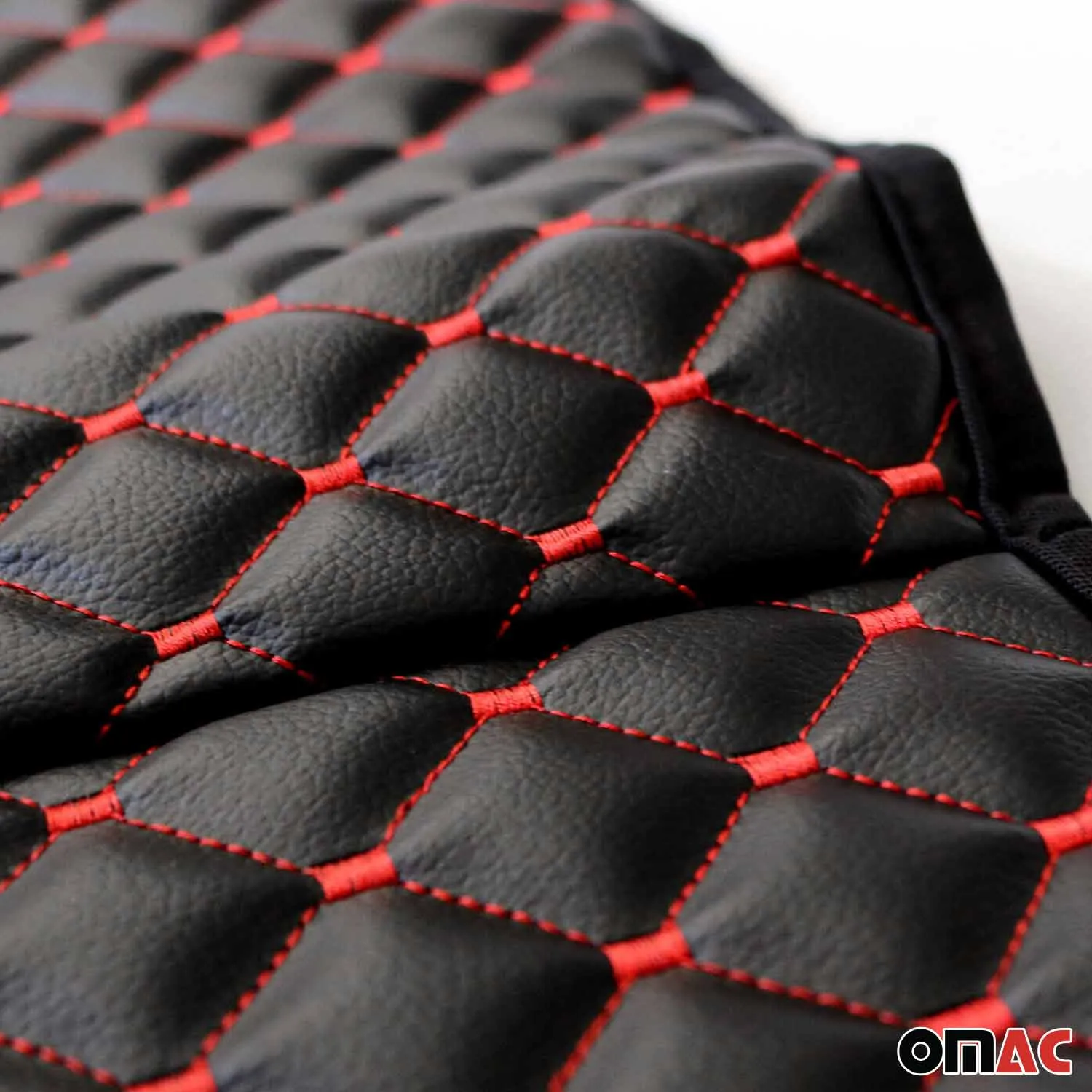 Ford F-150 F-250 F-350 Leather Breathable Front Seat Cover Pads Black Red - Image 4