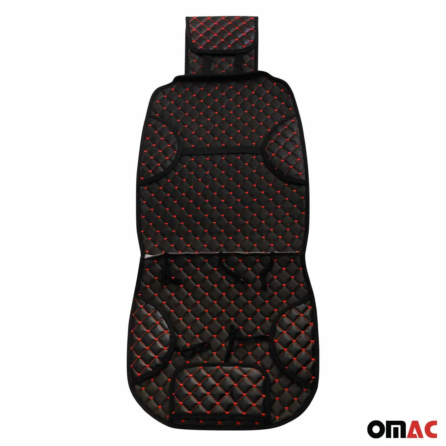 Ford F-150 F-250 F-350 Leather Breathable Front Seat Cover Pads Black Red - Image 9