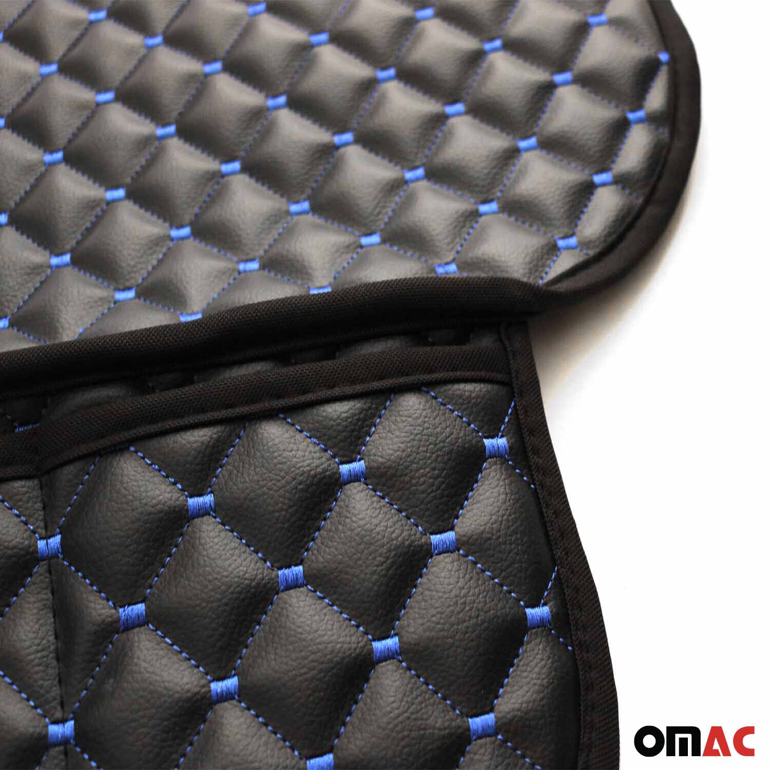 Kia Leather Breathable Front Seat Cover Pads Black Blue 1Pc - Image 3