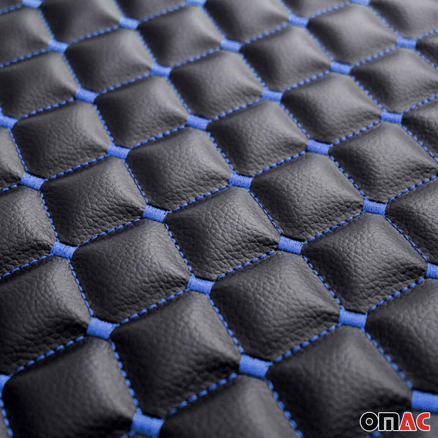 Land Rover Leather Breathable Front Seat Cover Pads Black Blue 1Pc - Image 5