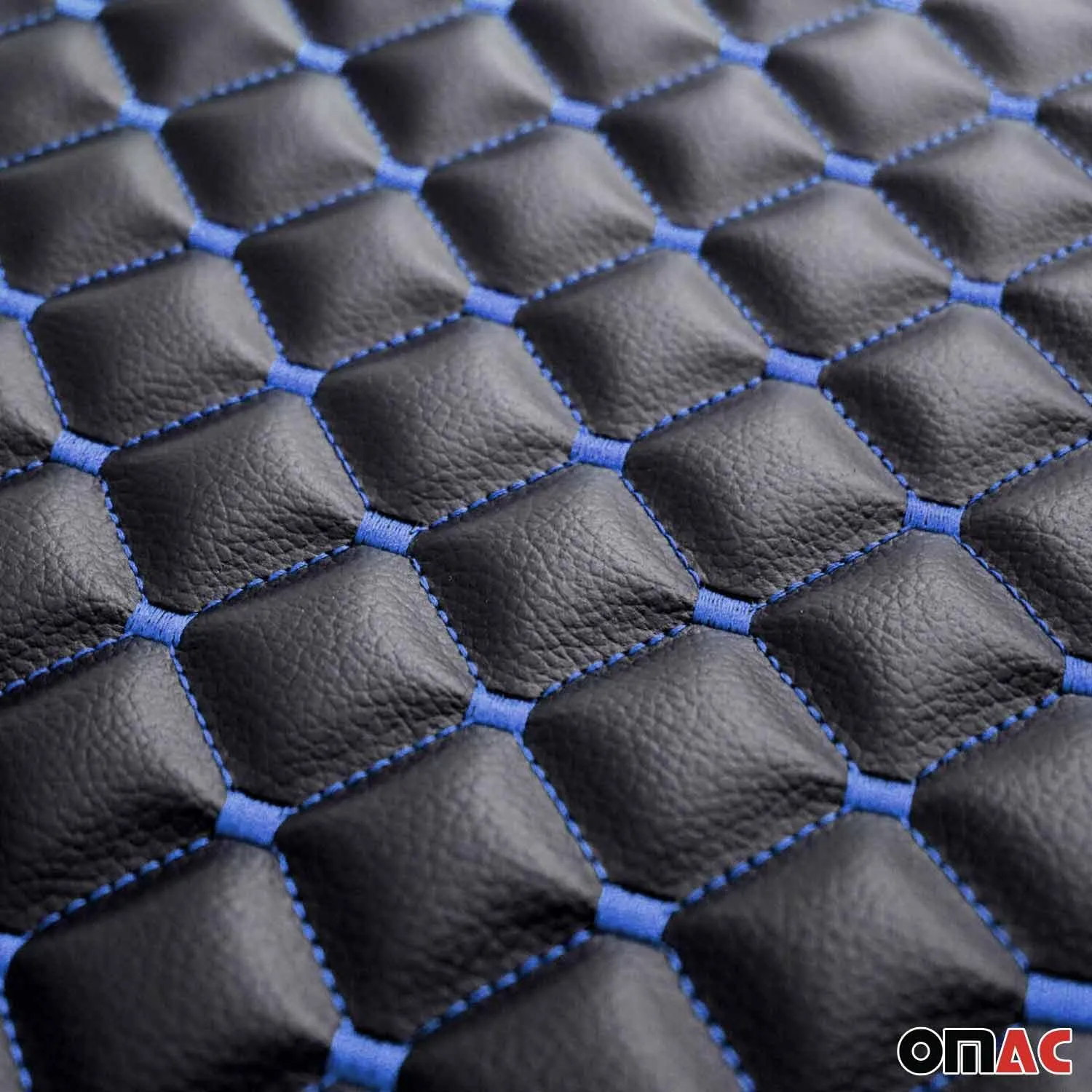 Lexus Leather Breathable Front Seat Cover Pads Black Blue 1Pc - Image 5