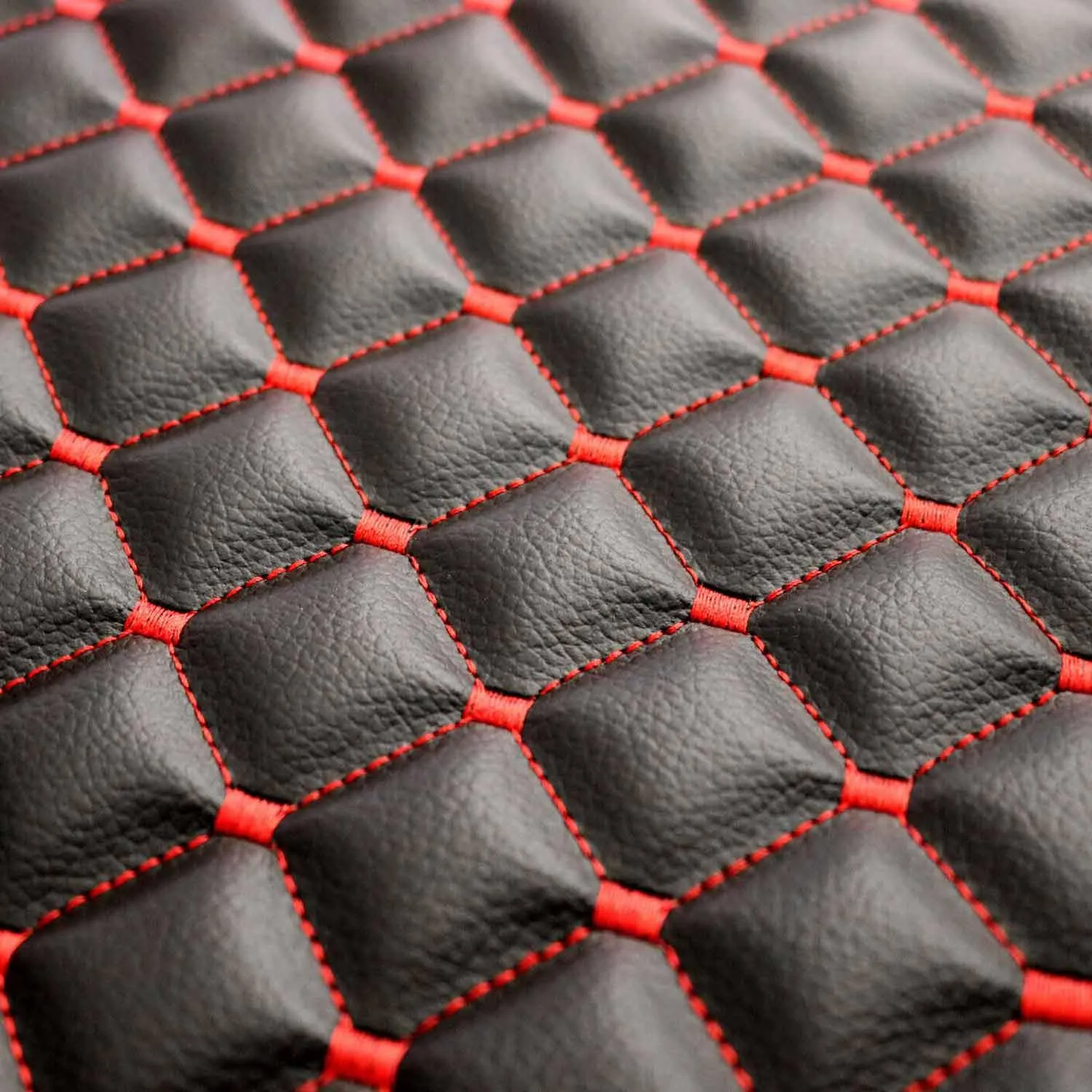 Tesla Leather Breathable Front Seat Cover Pads Black Red 1Pc - Image 5