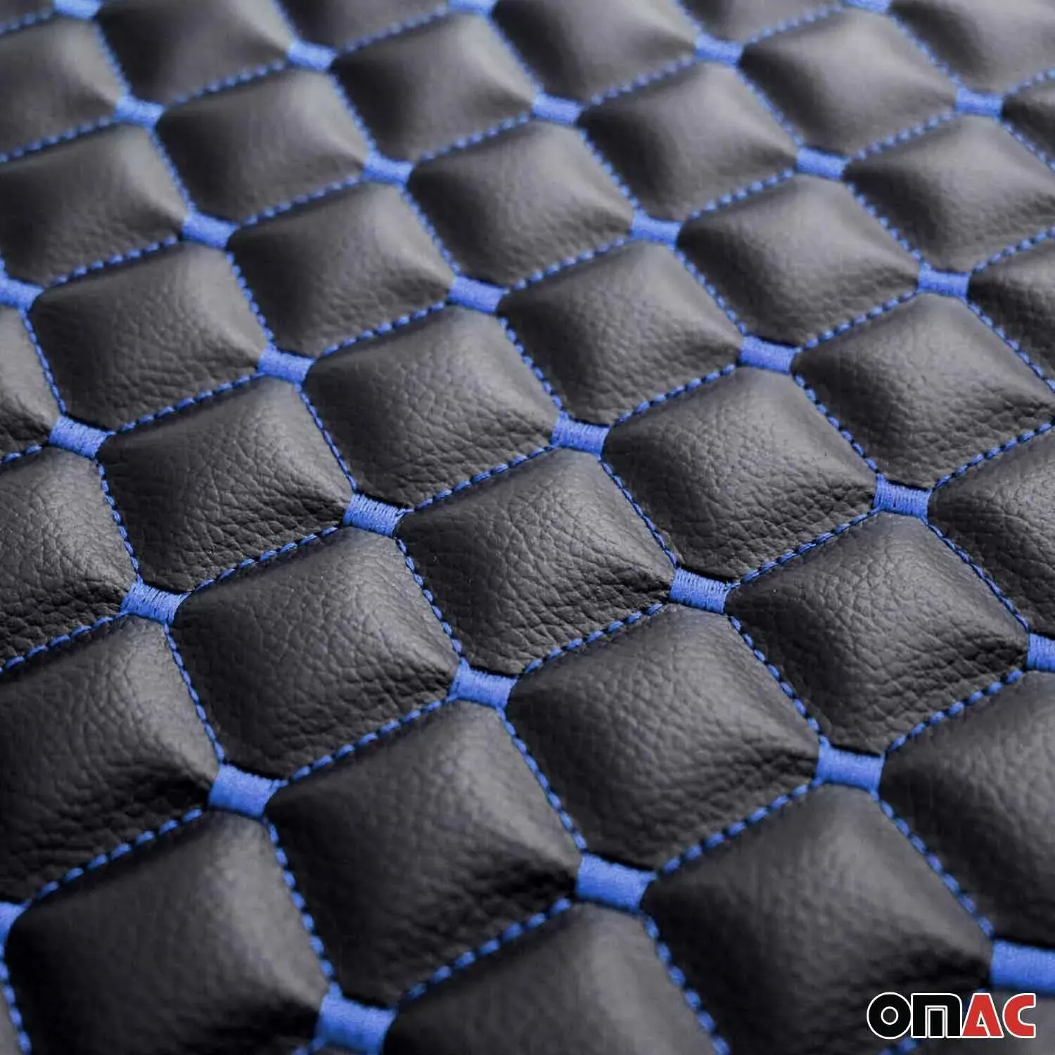 Toyota Camry Leather Breathable Front Seat Cover Pads Black Blue 1Pc - Image 5
