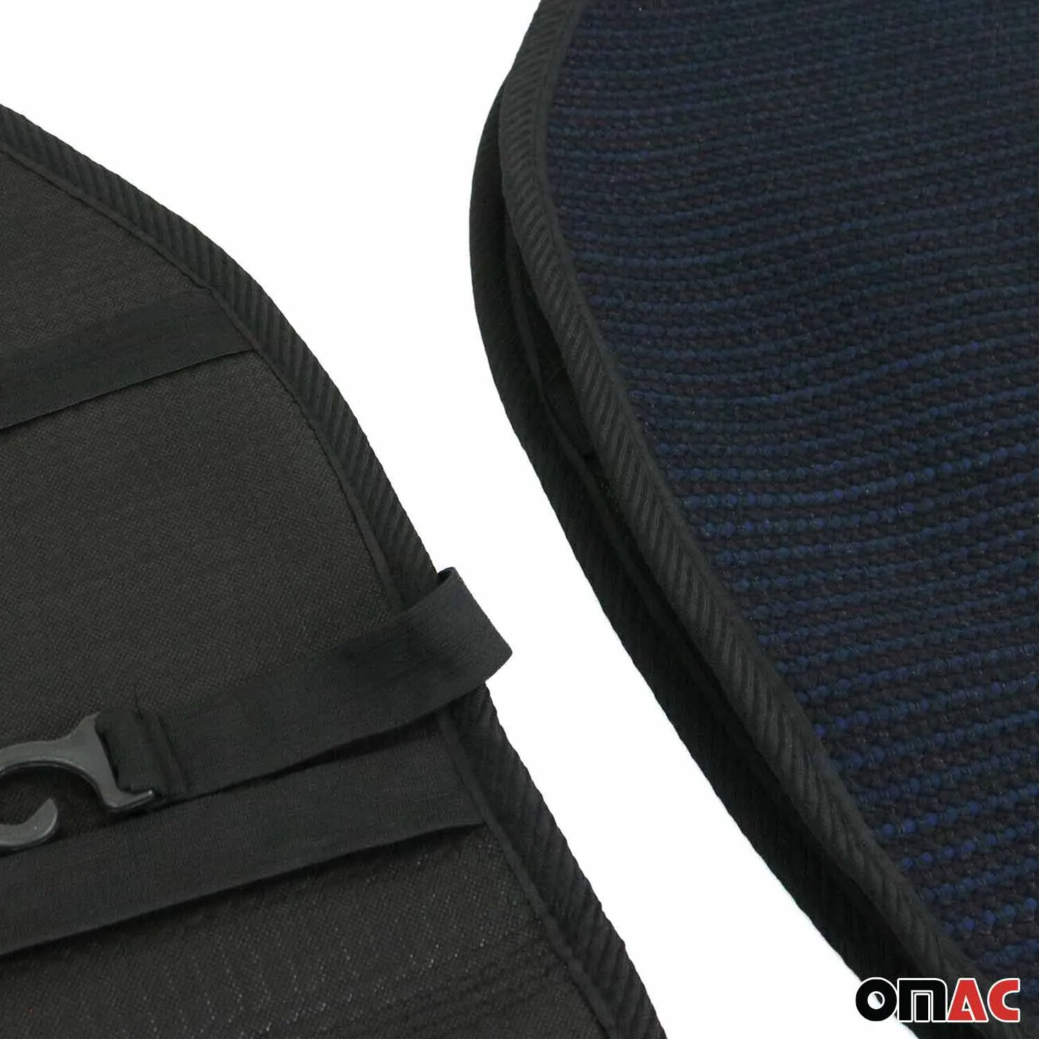 Honda Antiperspirant Front Seat Cover Pads Black Dark Blue 2 Pcs - Image 9