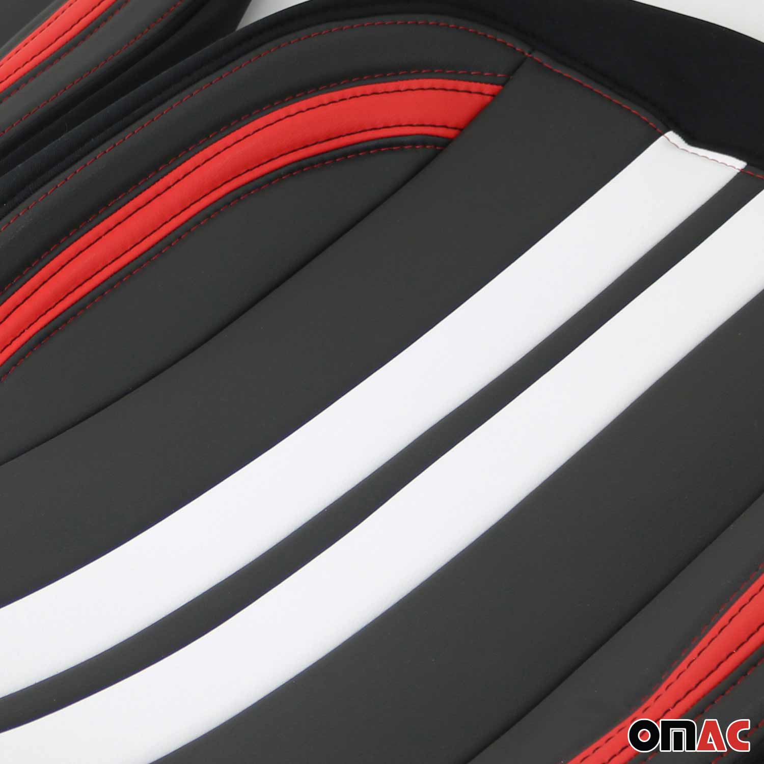 Mercedes Front Car Seat Covers Protector Polycotton Black Red White 2Pcs - Image 10
