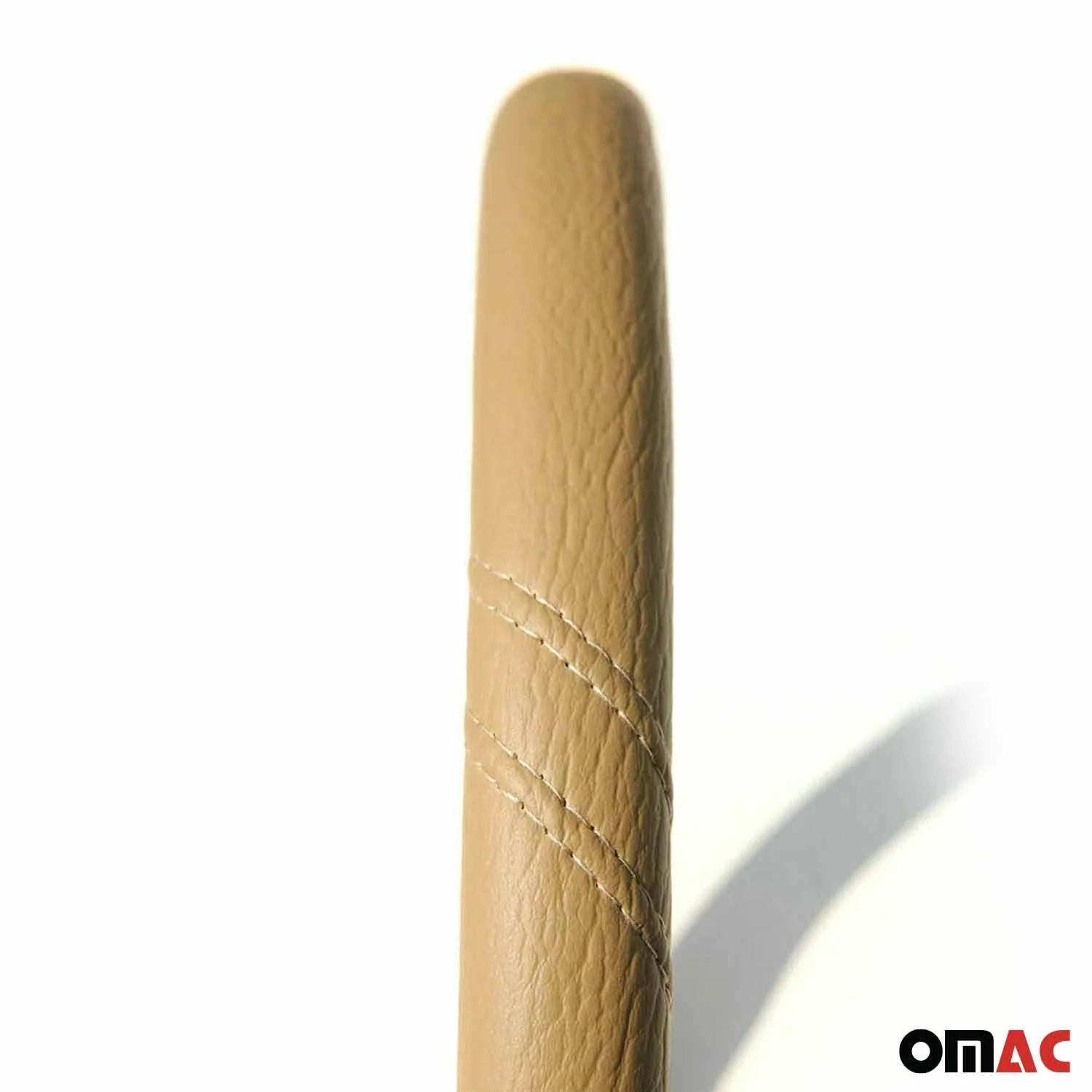 14.5-15.5’’ Steering Wheel Cover Dark Beige Leather Anti-slip Breathable - Image 10