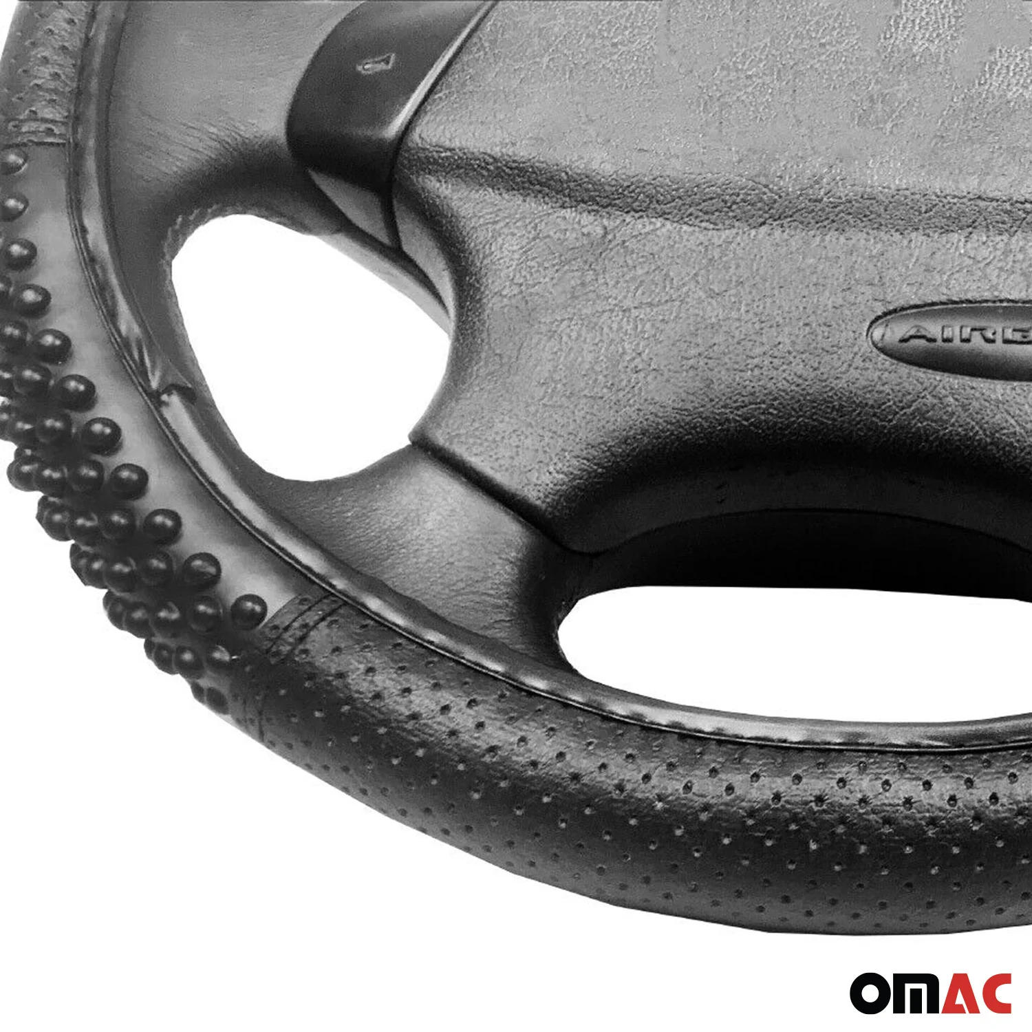 14.5-15.5’’ Steering Wheel Cover Black Leather Breathable Anti-slip - Image 10