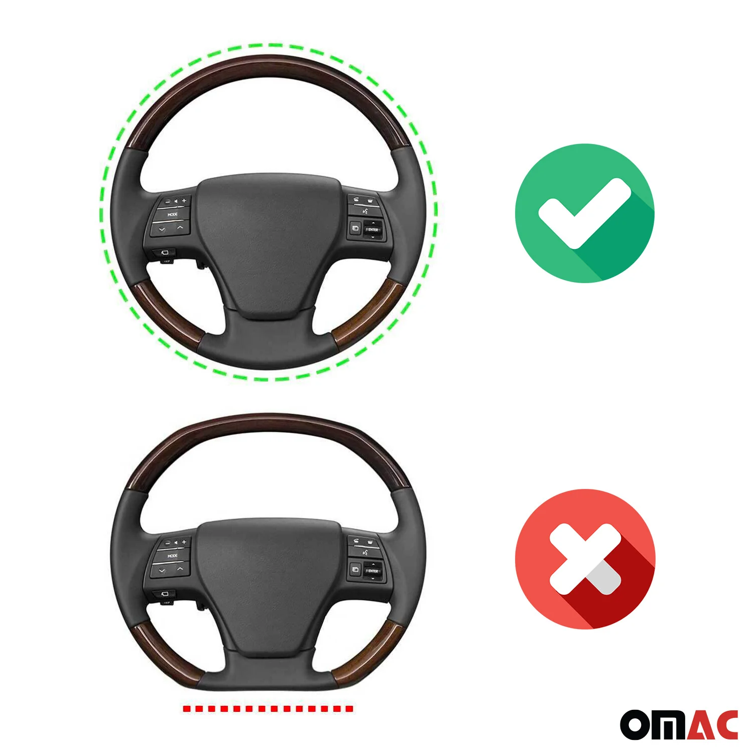 14.5-15.5’’ Steering Wheel Cover Black Leather Breathable Anti-slip - Image 5