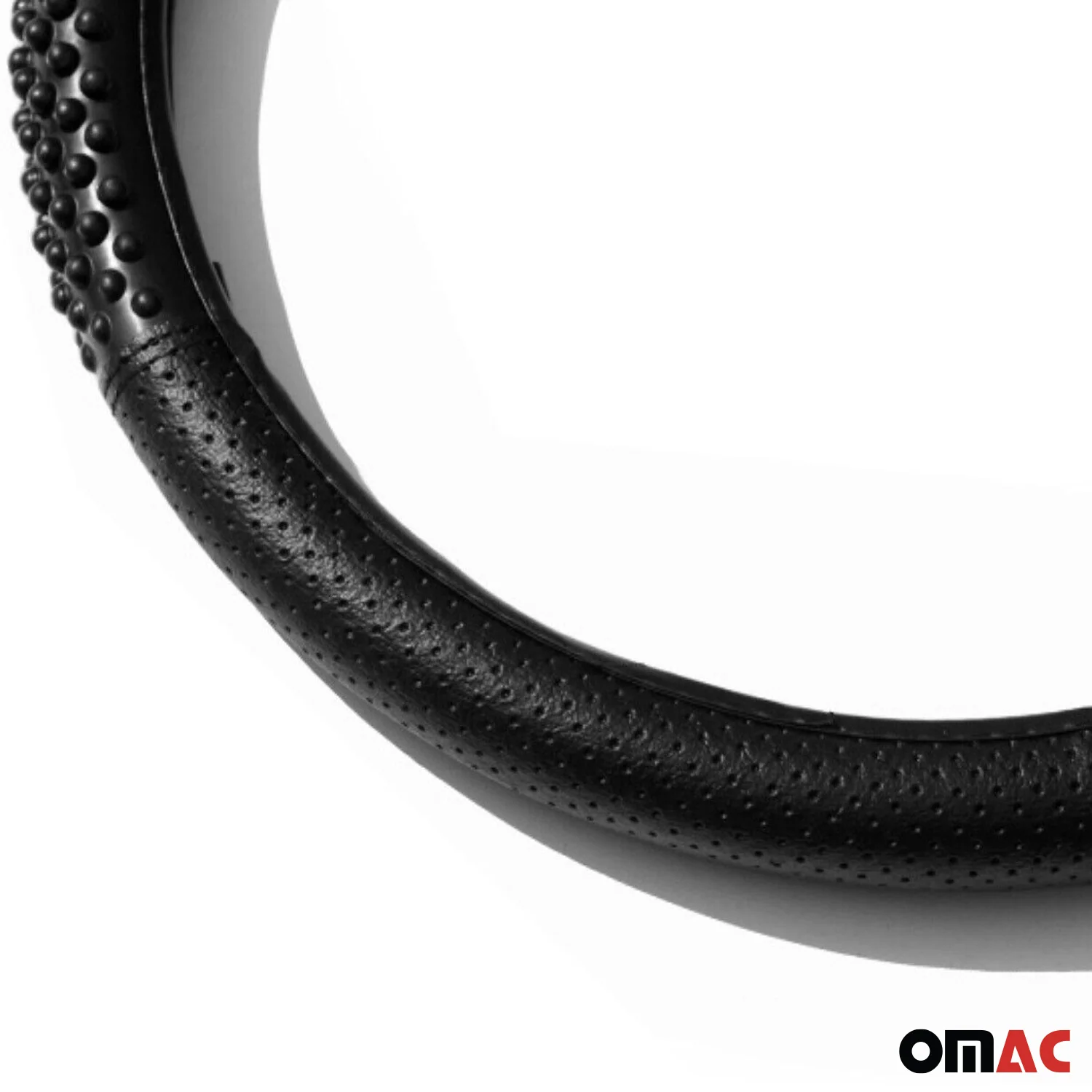 14.5-15.5’’ Steering Wheel Cover Black Leather Breathable Anti-slip - Image 7