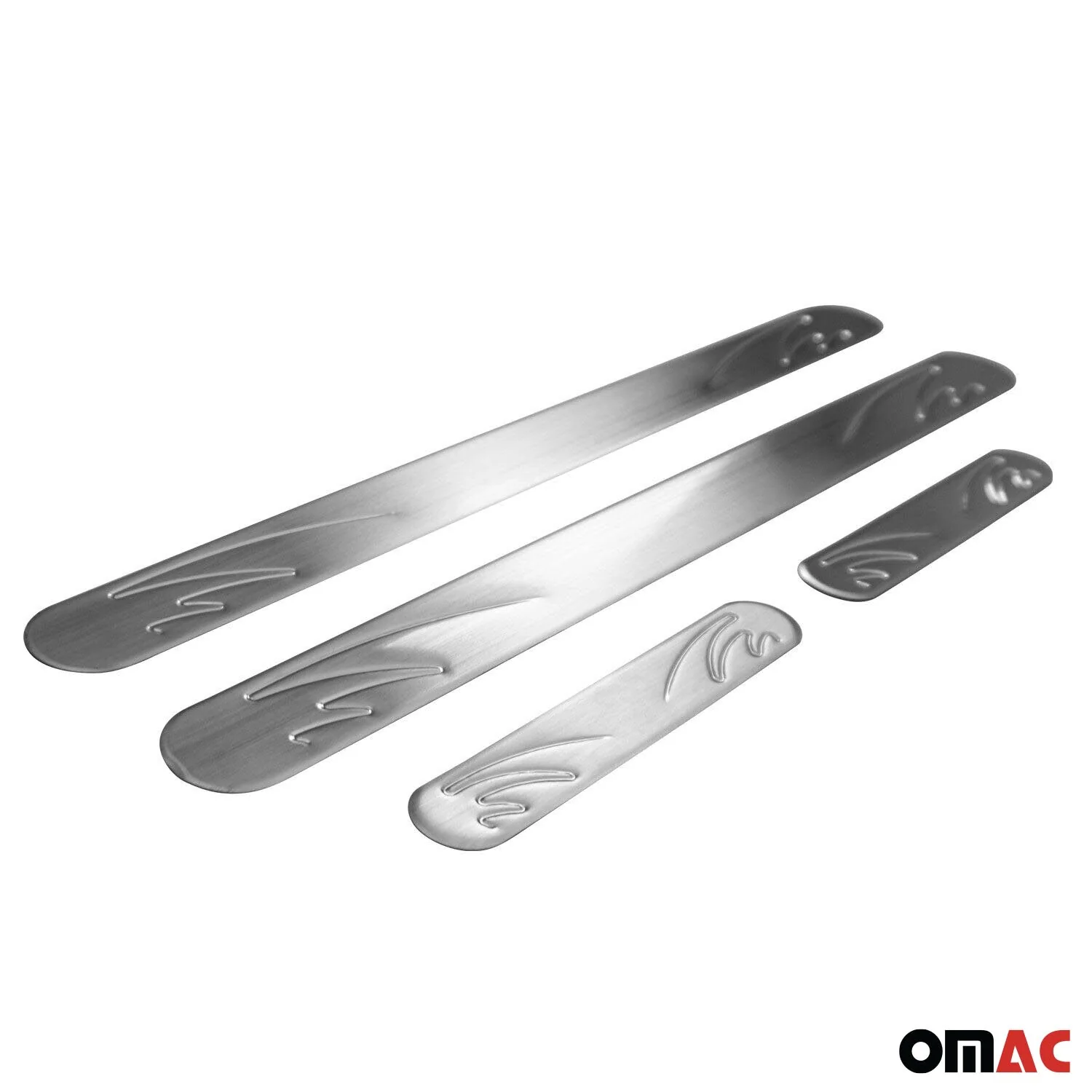 Chrome Door Sill Cover Wave Step Protector Stainless Steel 4 Pcs - Image 3