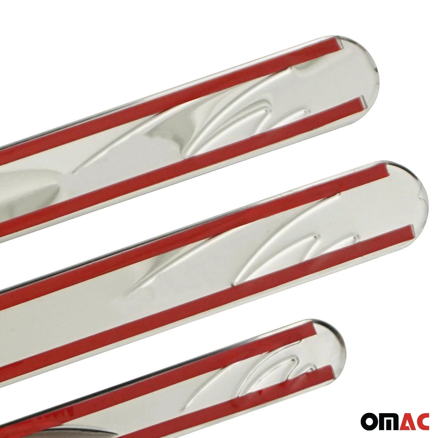 Chrome Door Sill Cover Wave Step Protector Stainless Steel 4 Pcs - Image 5
