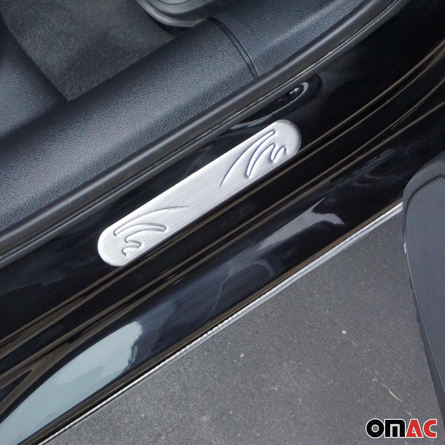 Chrome Door Sill Cover Wave Step Protector Stainless Steel 4 Pcs - Image 6