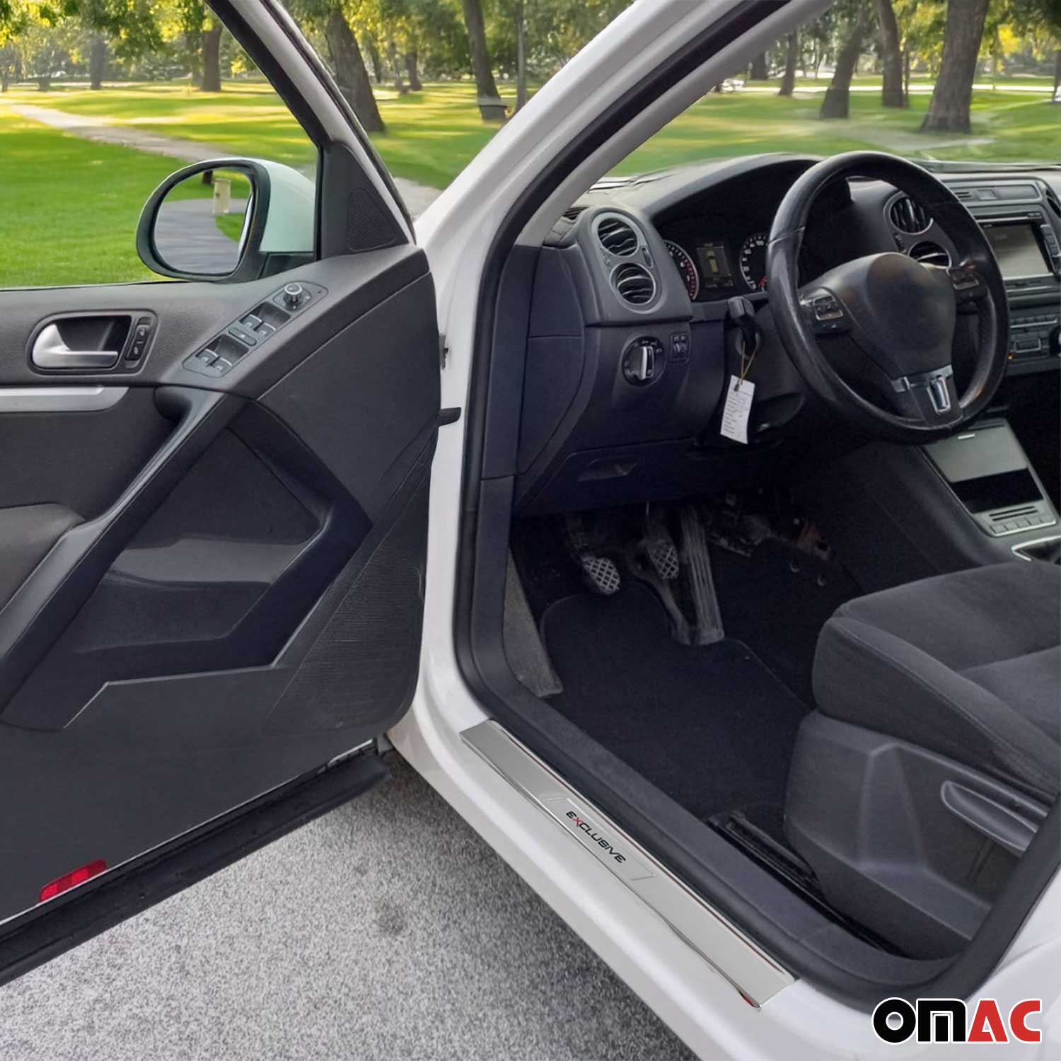 2009-2011 VW Tiguan Door Sill Scuff Plate Scratch Protector Exclusive Stainless Steel - Image 2