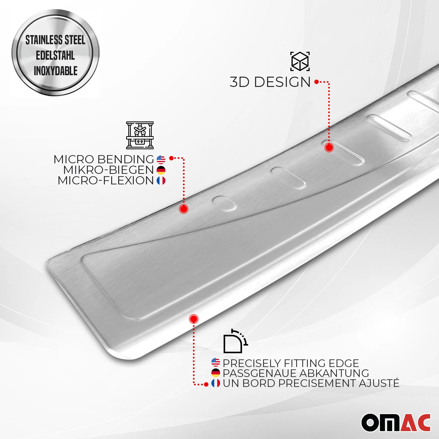 1997-2004 Audi A6 4B Avant Rear Bumper Guard Stainless Steel Brushed - Image 5