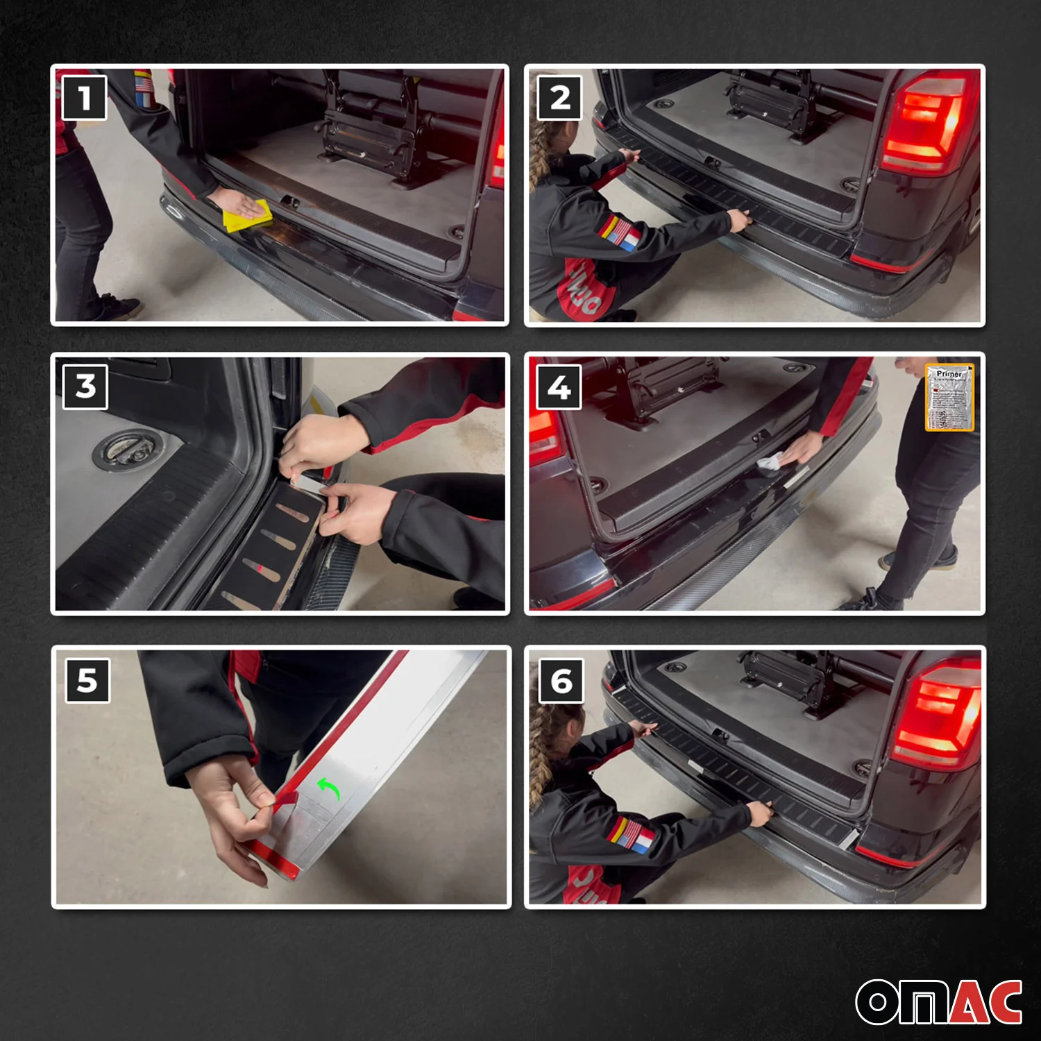 2003-2014 Volvo XC90 Rear Bumper Sill Cover Protector Stainless Steel Carbon Foiled - Image 4