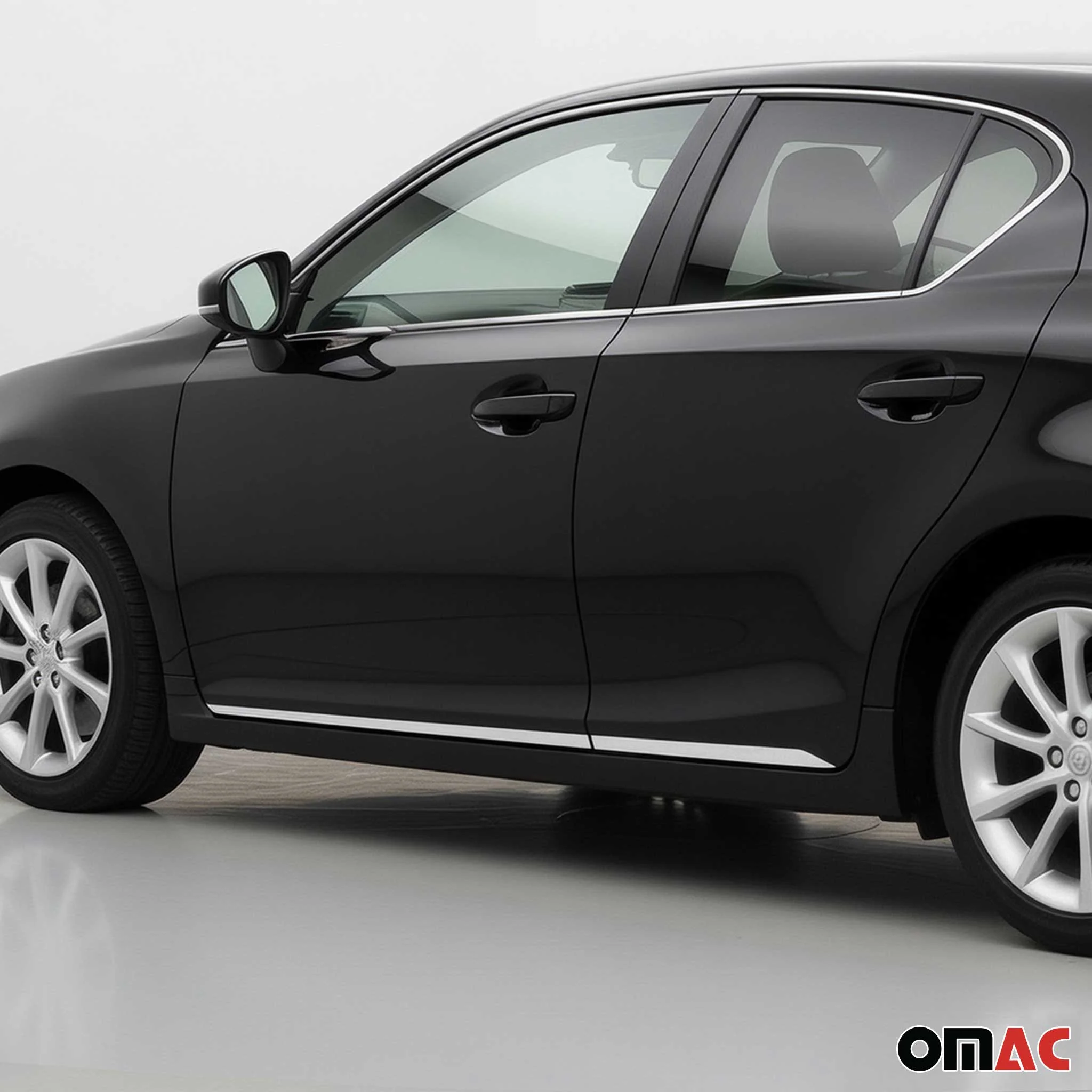 2011-2017 Lexus CT 200h Side Door Molding Trim Skirt Garnish Stainless Steel Silver 4Pcs - Image 2