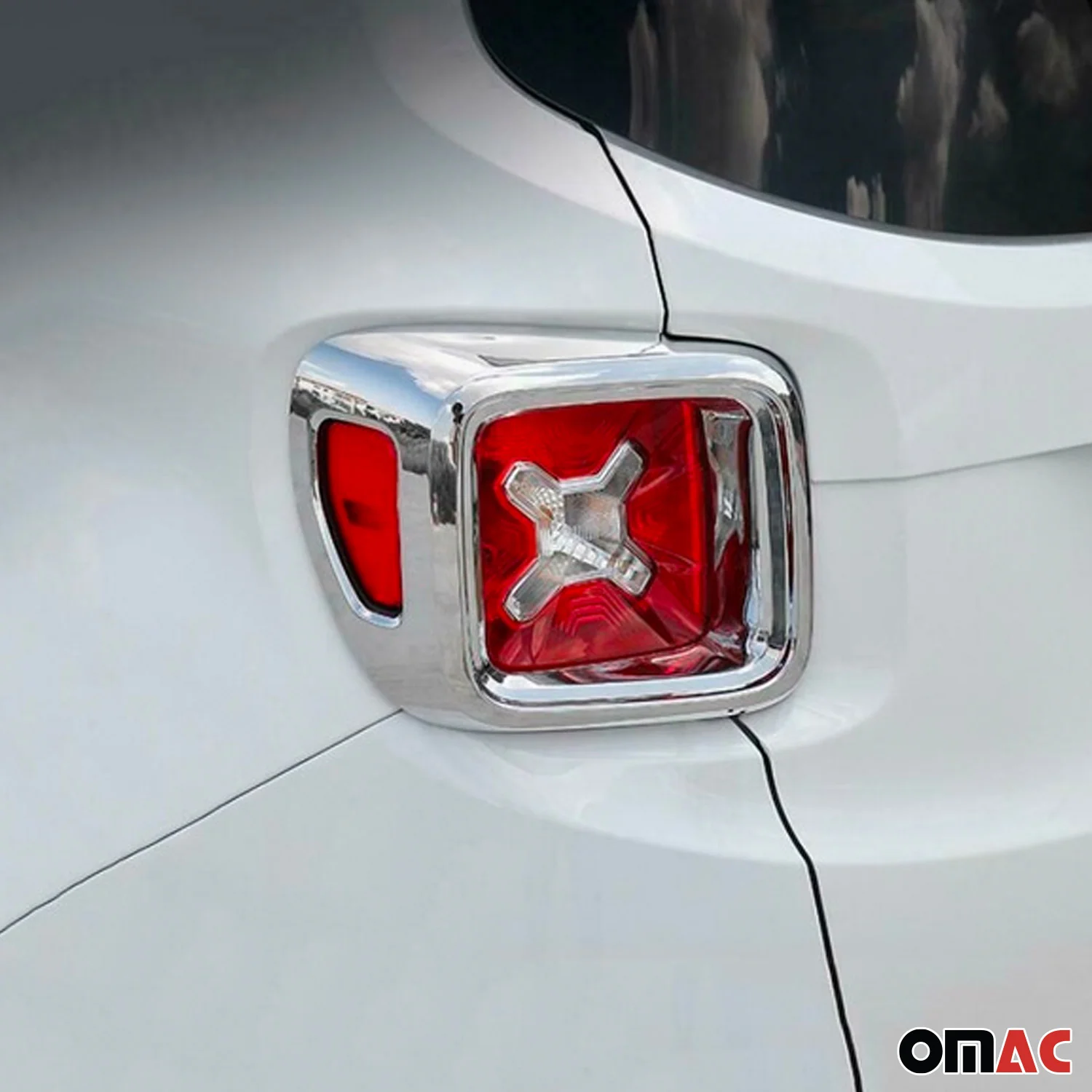 2015-2024 Jeep Renegade Trunk Tail Light Trim Frame Chrome Silver 2 Pcs - Image 3