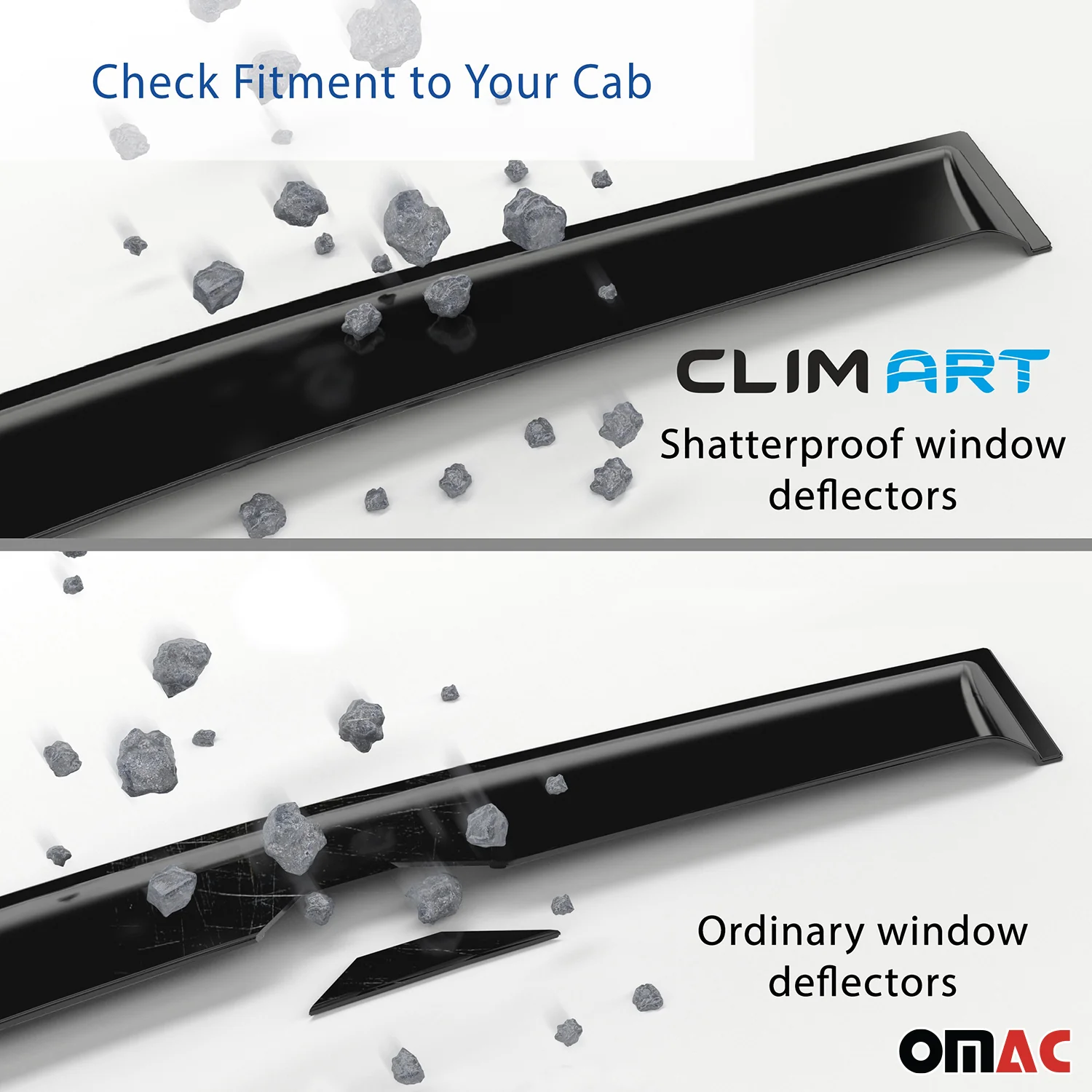 Clim Art Wind Deflectors for Chevrolet Bolt EV 2017-2023 Shatterproof 4 Pcs - Image 3