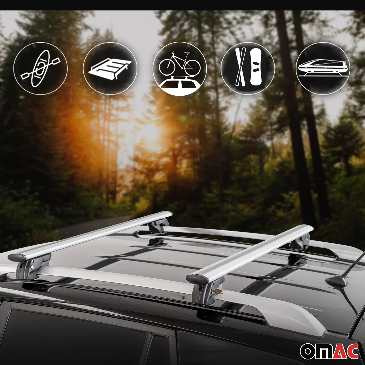 2005-2007 Buick Terraza Roof Rack Cross Bars Silver - Image 9
