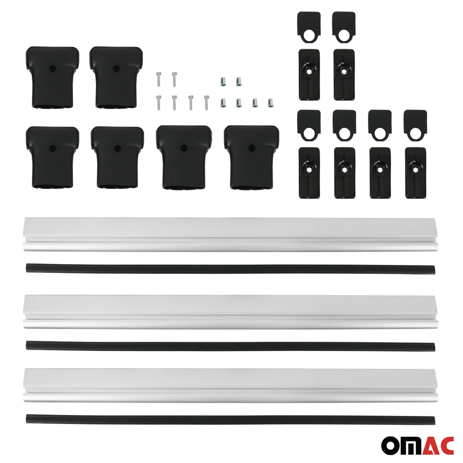 2016-2024 Mercedes Metris Roof Rack Cross Bars 3Pcs Silver - Image 9