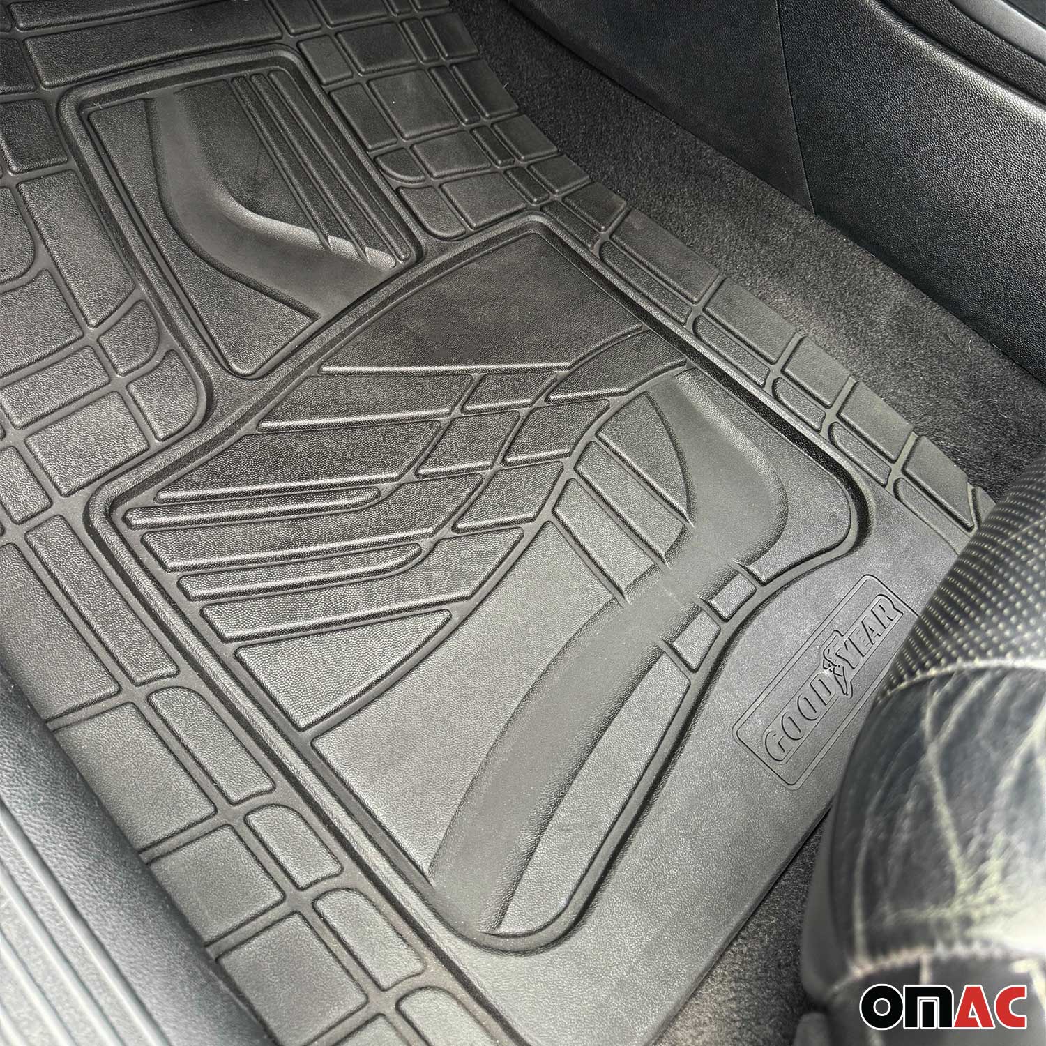 Goodyear Floor Mats Cars Trucks SUV Black All Season Heavy Duty Rubber 2Pcs - Image 5