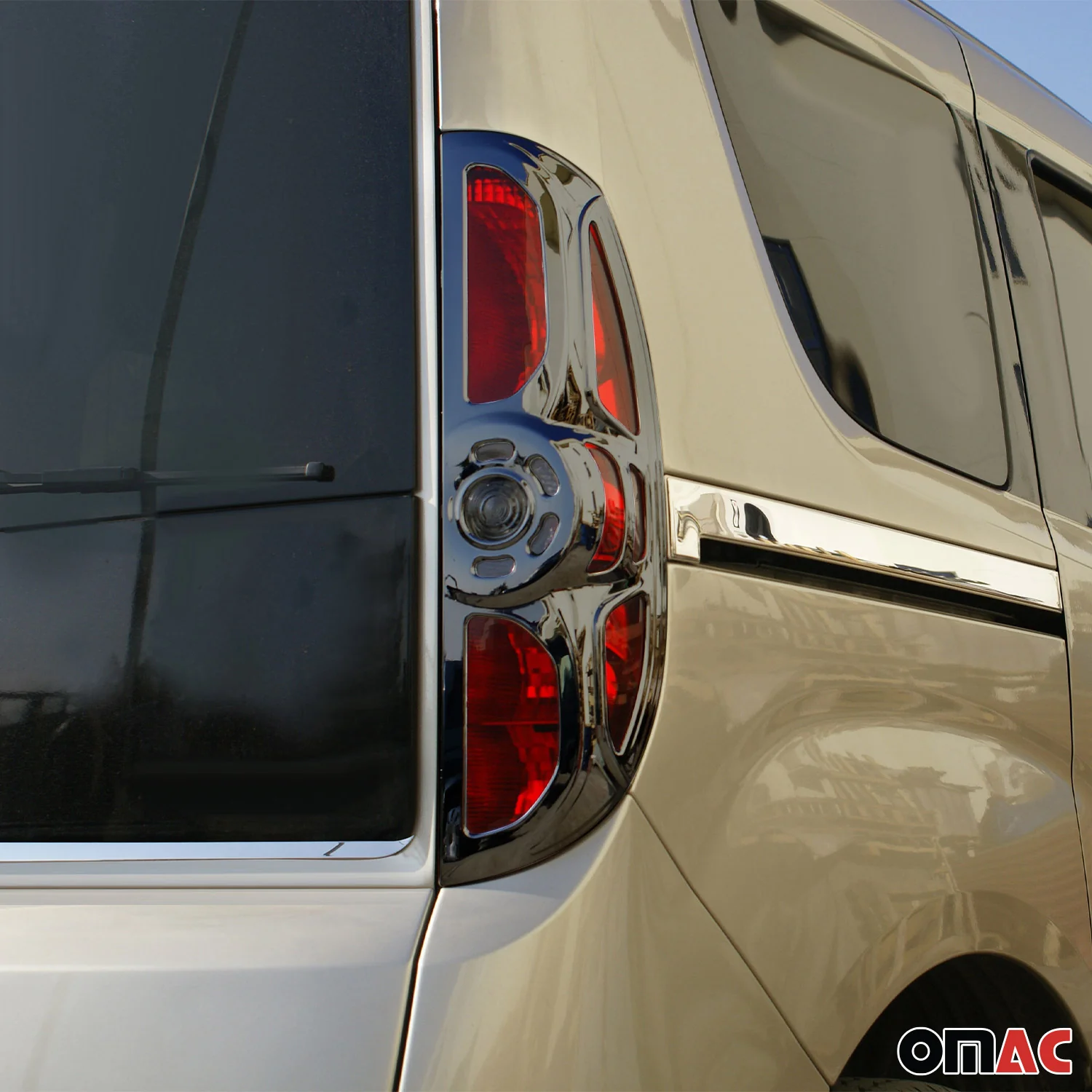 2014-2019 RAM ProMaster City Trunk Tail Light Trim Frame ABS Chrome Dark 2Pcs - Image 3