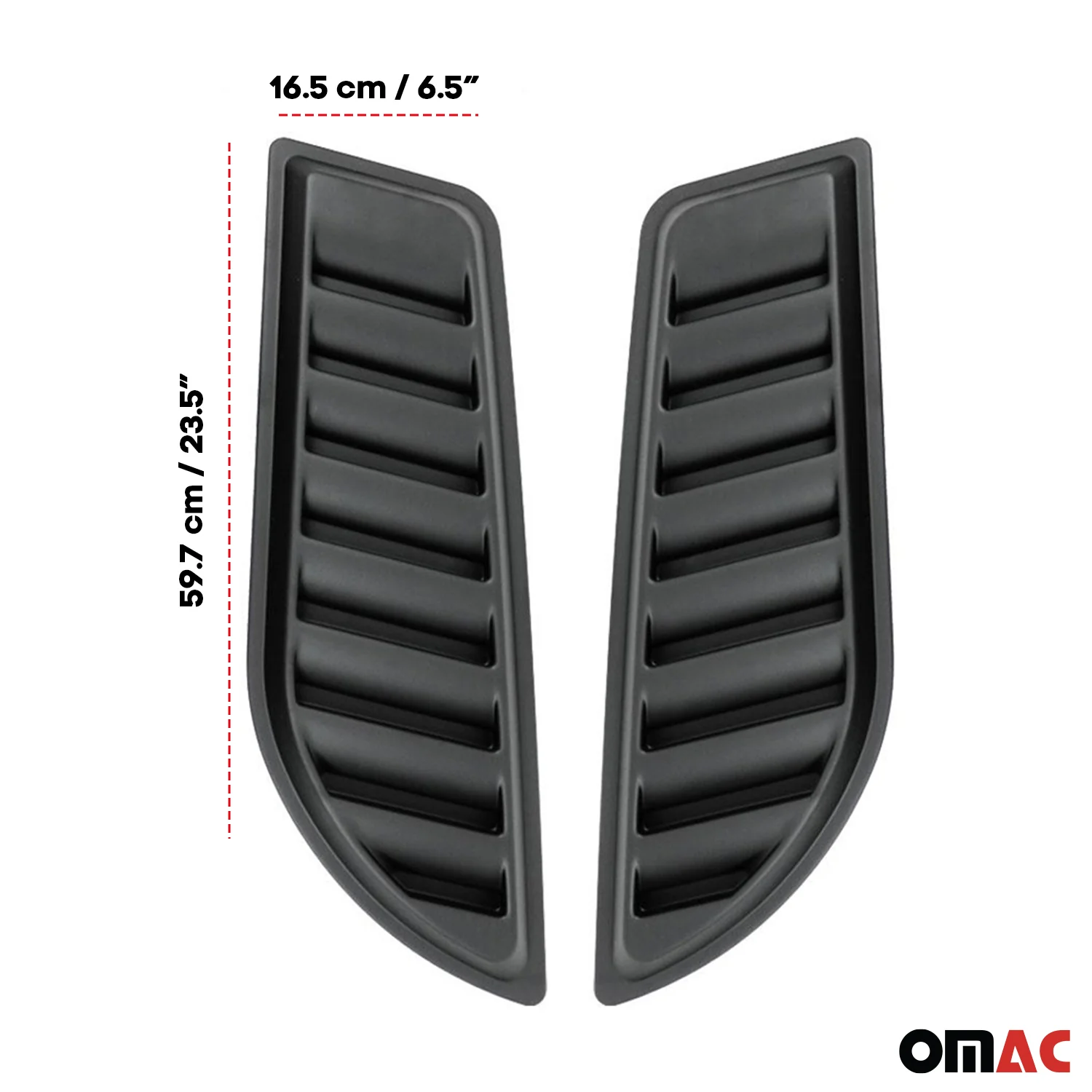 2 Pcs Decorative Air Flow Intake Hood Scoop Vent Cover Black - Image 3