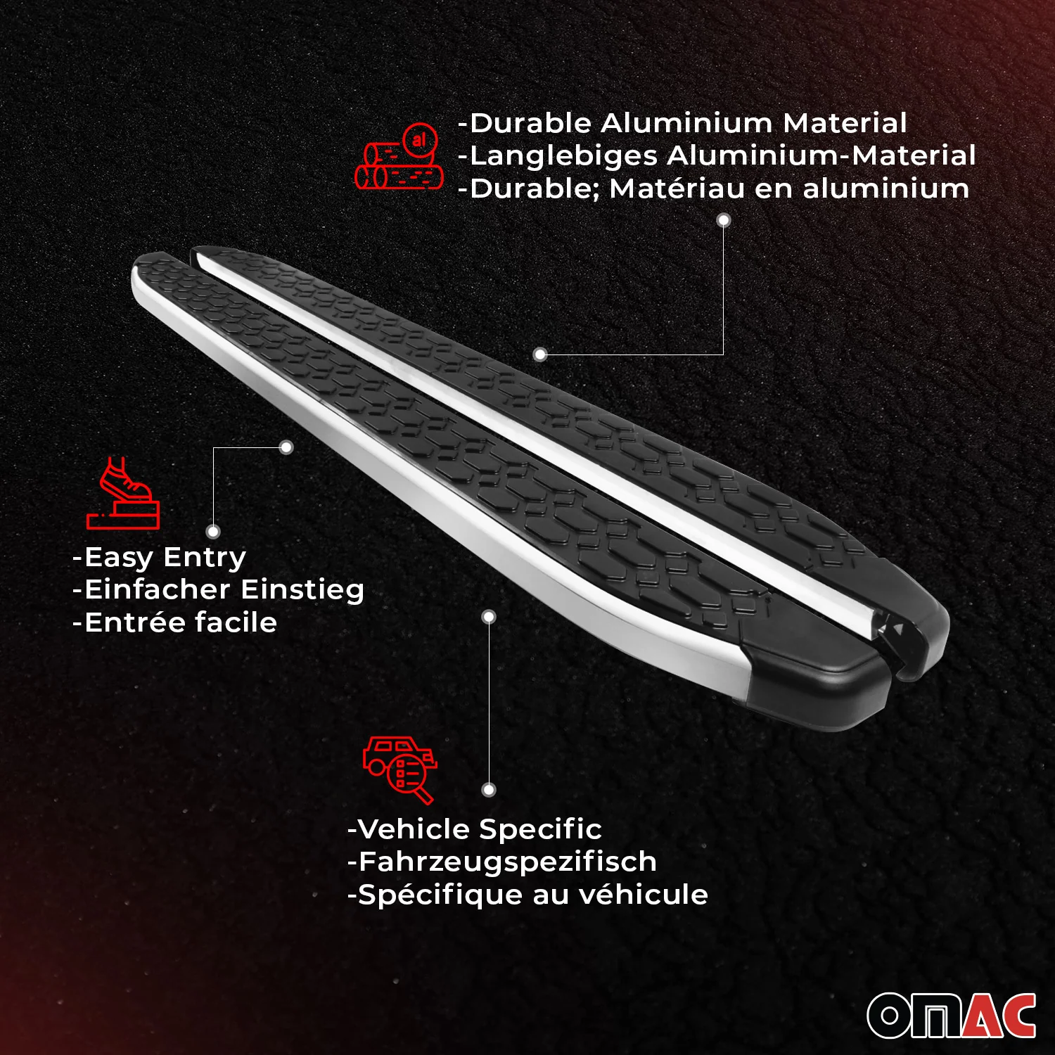 2007-2012 Dodge Nitro Running Boards Side Steps Silver & Black - Image 4