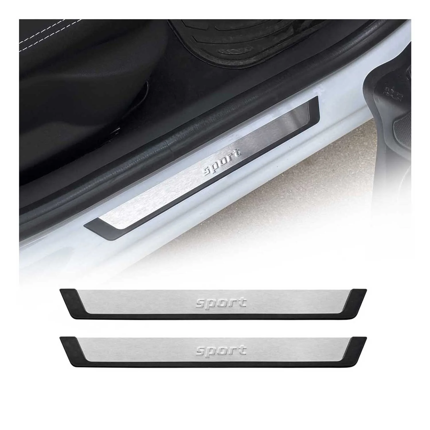 Ford Explorer Door Sill Scuff Plate Scratch Protector Sport Stainless Steel Silver 2 Pcs
