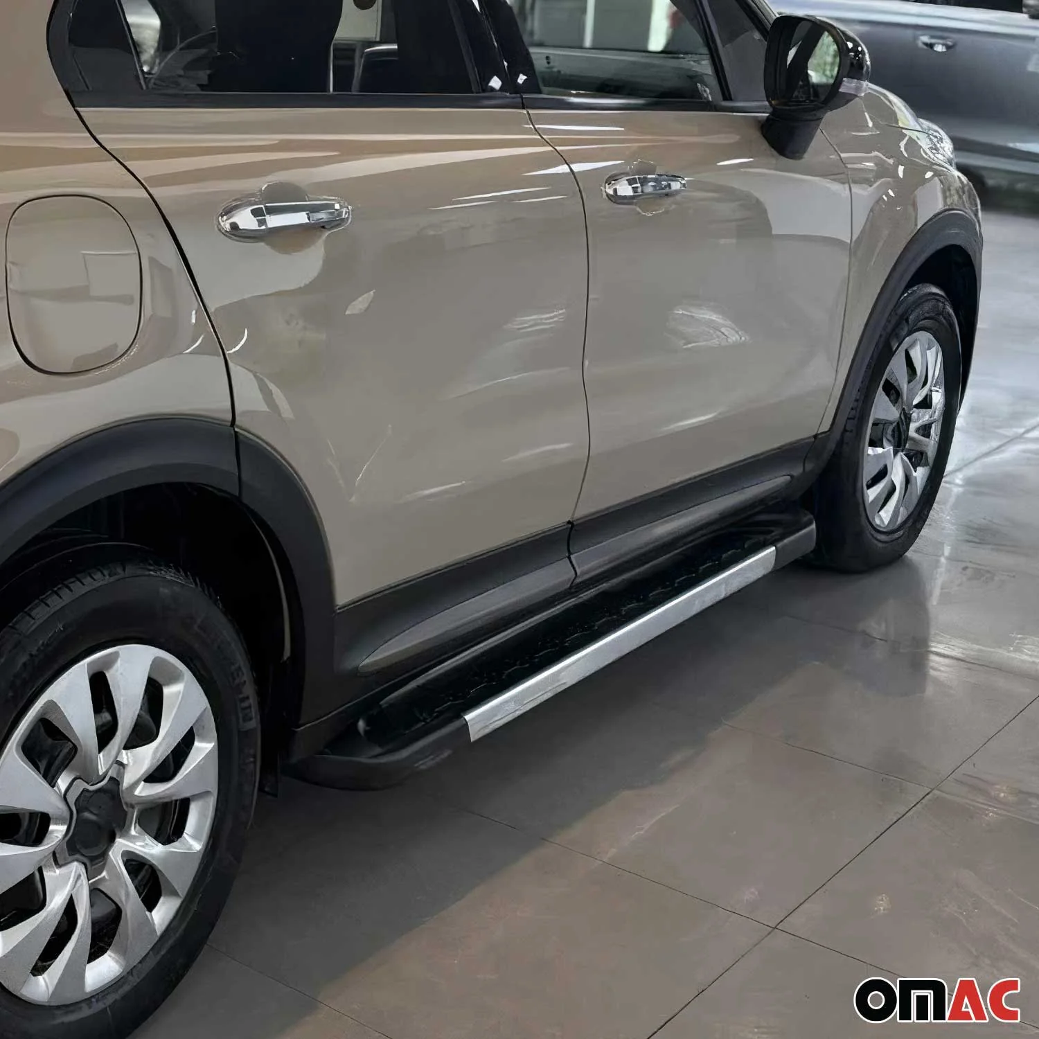 2016-2023 Fiat 500X Side Door Molding Trim Skirt Garnish Stainless Steel Dark 4 Pcs - Image 3