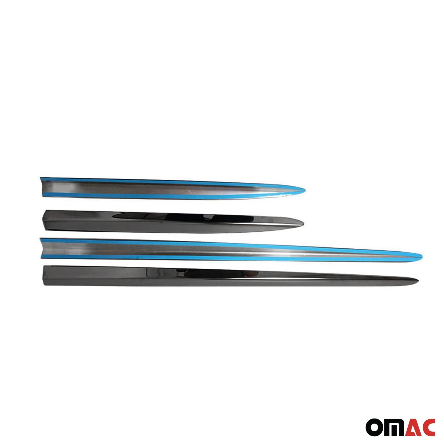 2016-2023 Fiat 500X Side Door Molding Trim Skirt Garnish Stainless Steel Dark 4 Pcs - Image 5