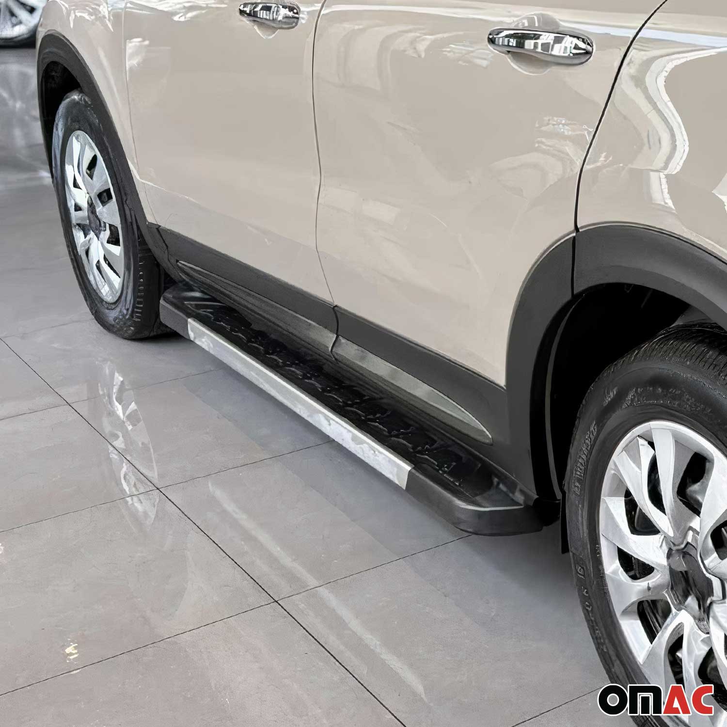 2016-2023 Fiat 500X Side Door Molding Trim Skirt Garnish Stainless Steel Dark 4 Pcs - Image 6