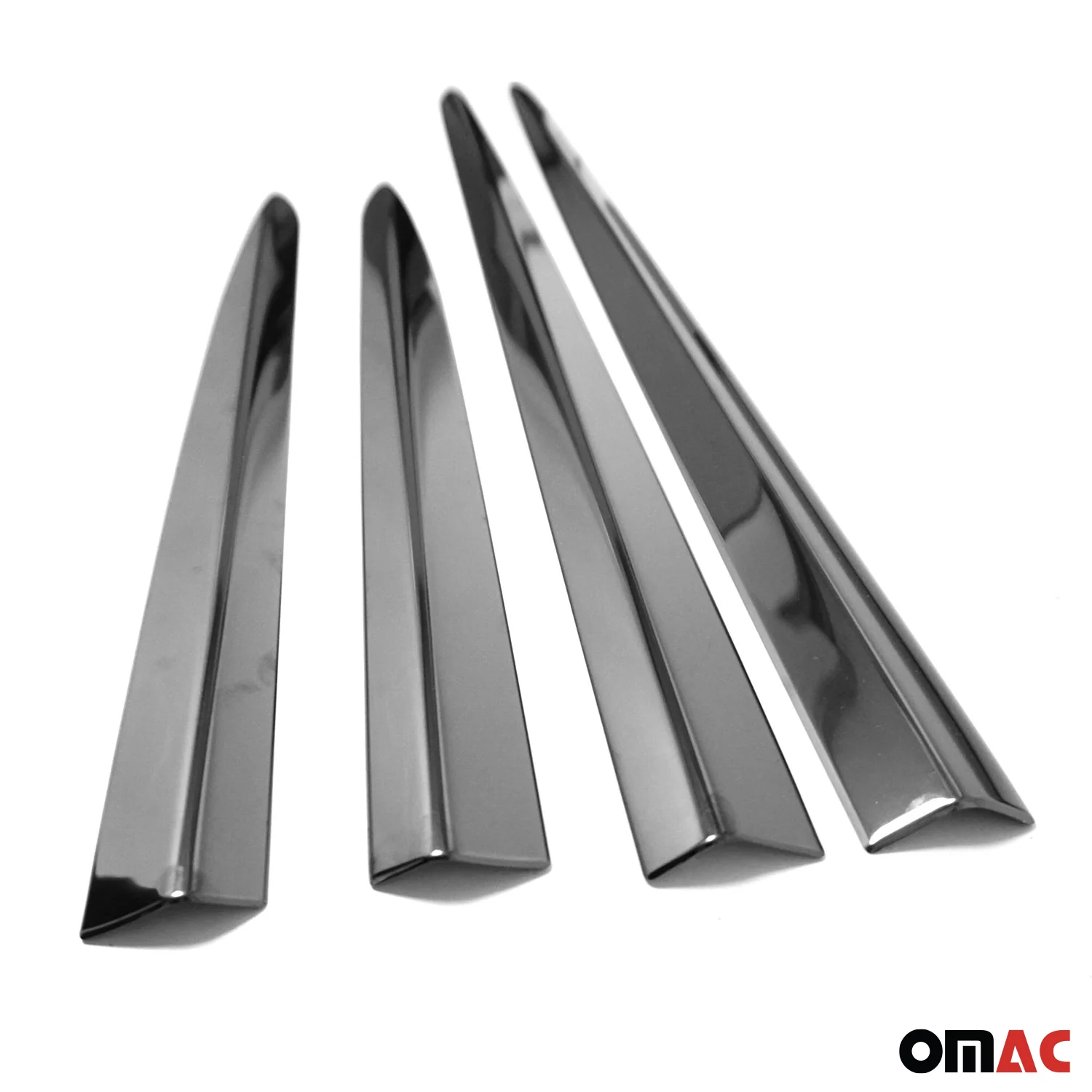 2016-2023 Fiat 500X Side Door Molding Trim Skirt Garnish Stainless Steel Dark 4 Pcs - Image 9