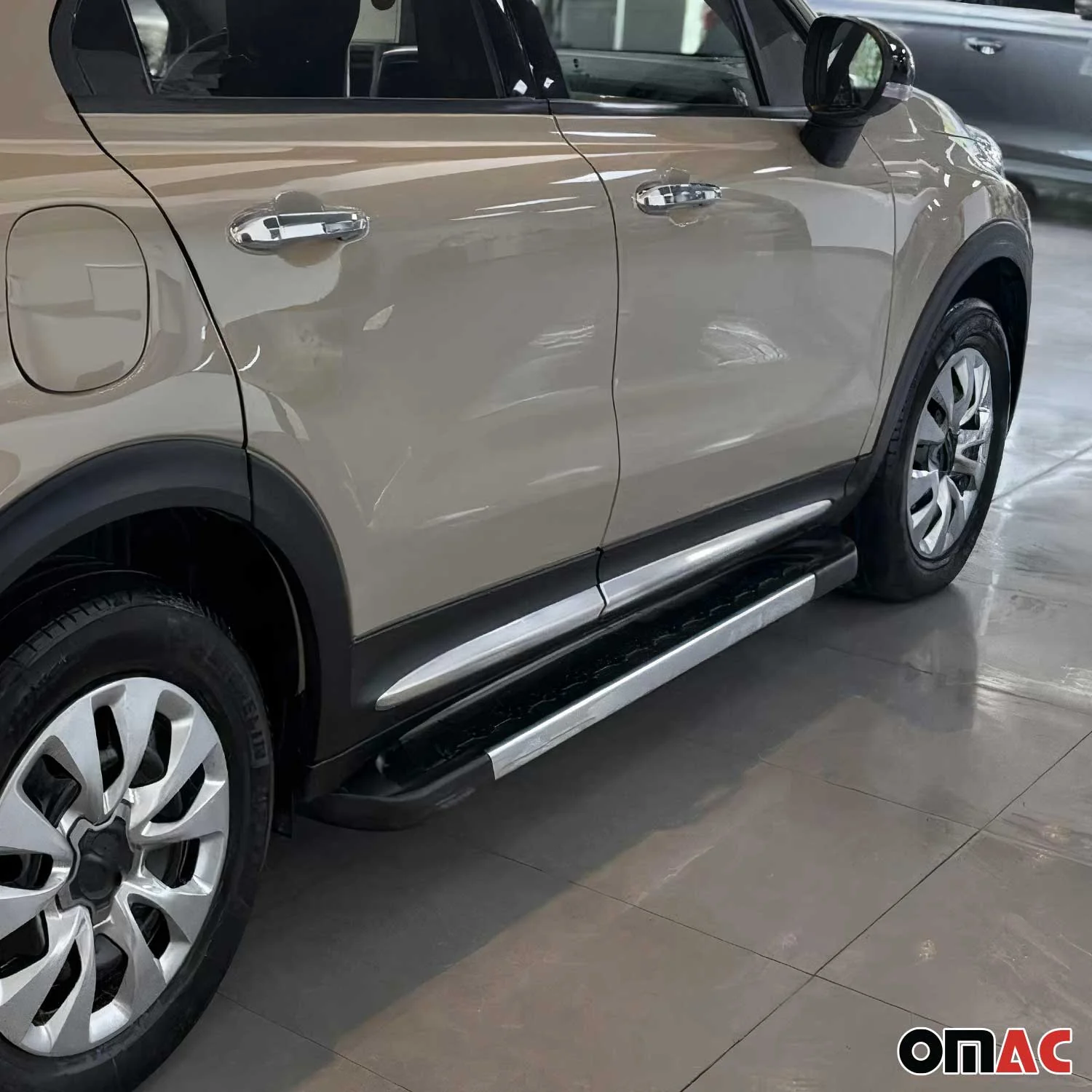 2016-2023 Fiat 500X Side Door Molding Trim Skirt Garnish Stainless Steel Silver 4 Pcs - Image 3