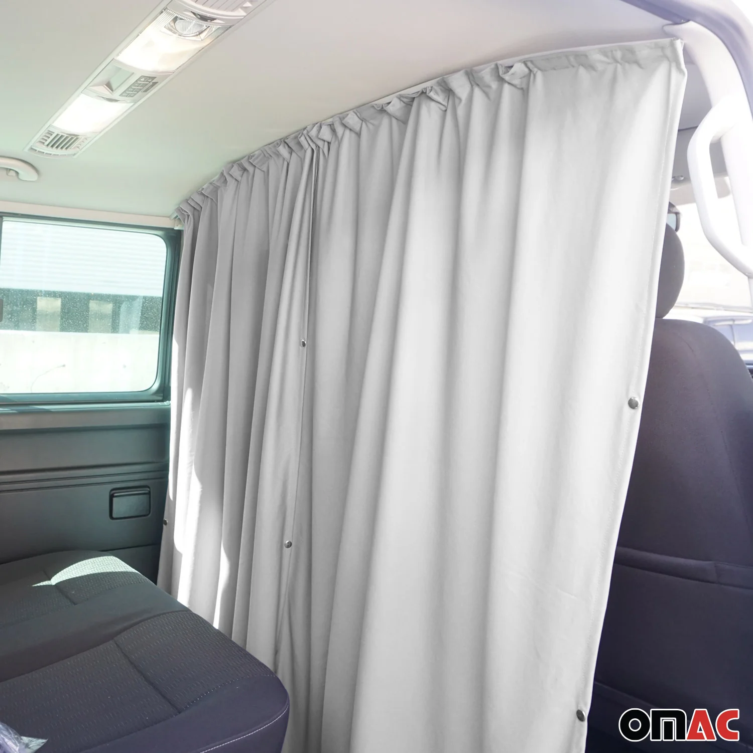 Chevrolet Express Cabin Divider Curtains Privacy Curtains Gray 2 Curtains - Image 6