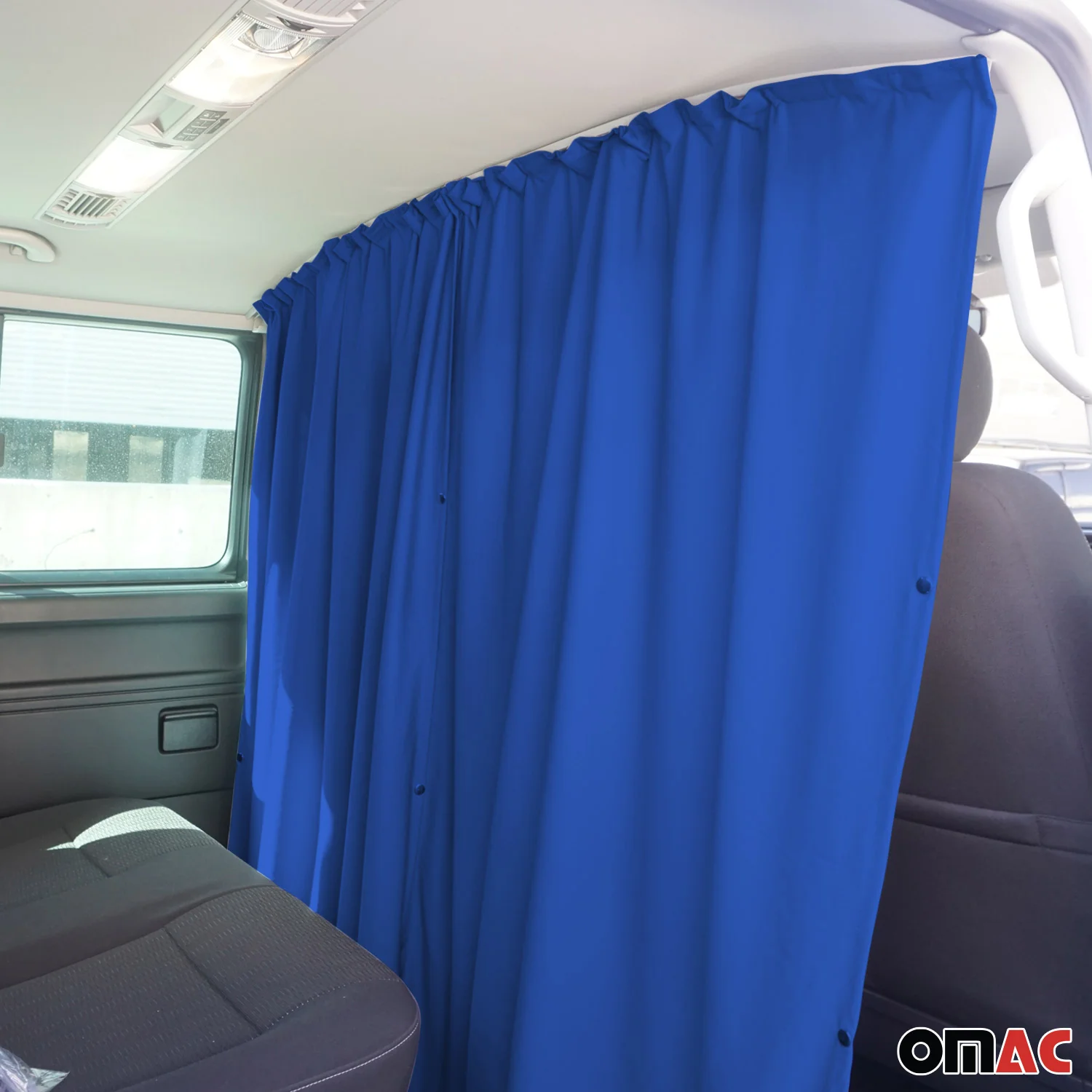 Chevrolet Express Cabin Divider Curtains Privacy Curtains Blue 2 Curtains - Image 6