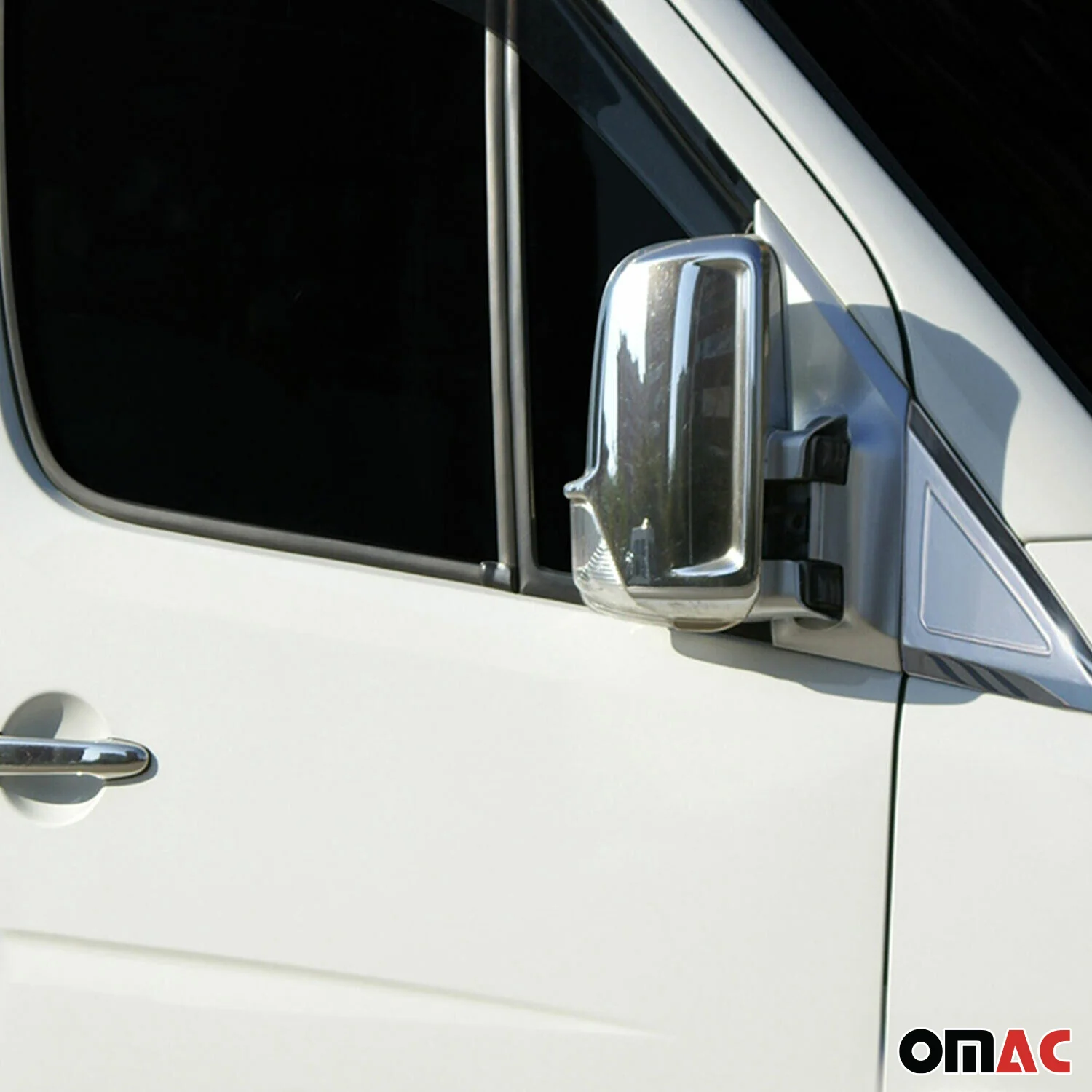 2019-2024 Mercedes Sprinter W907 910 Side Mirror Cover Caps Chrome Silver - Image 2
