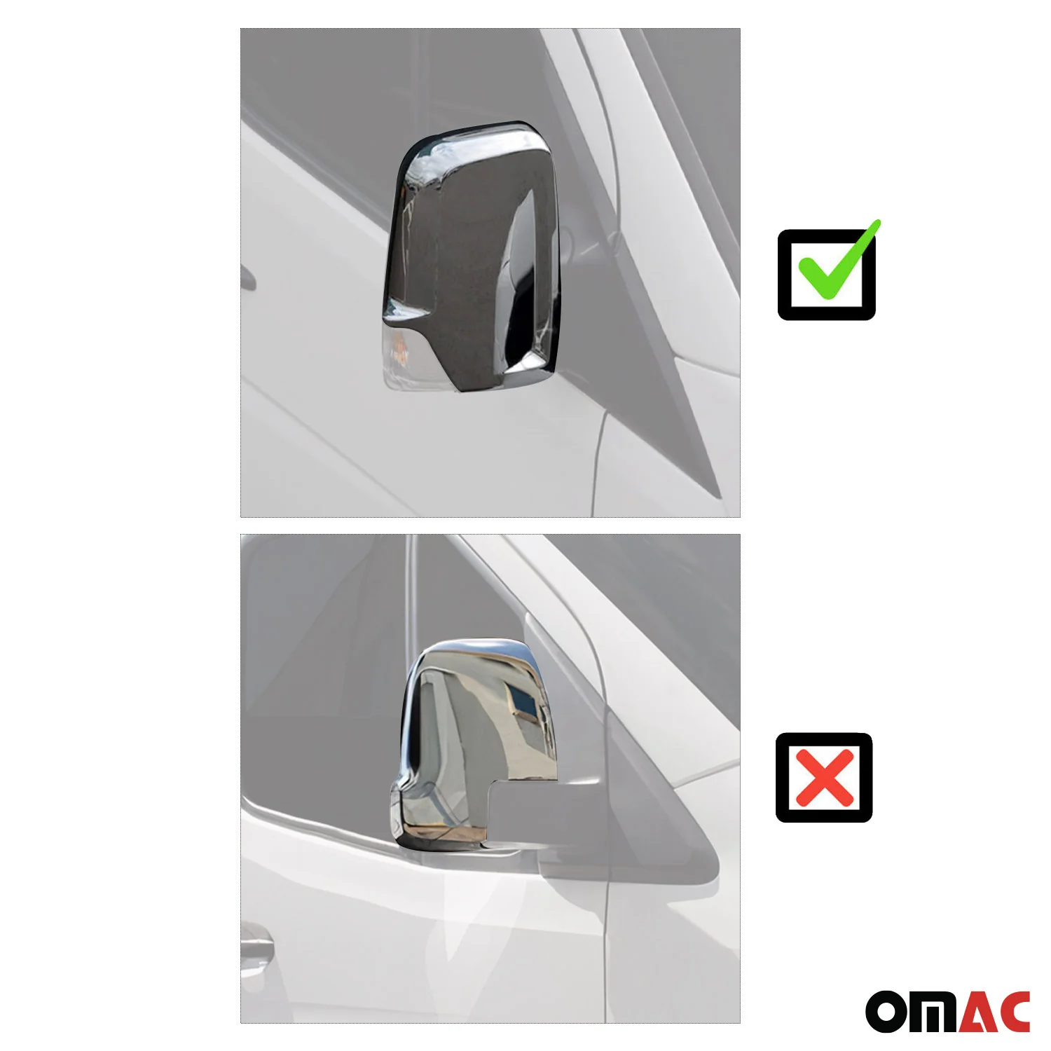 2019-2024 Mercedes Sprinter W907 910 Side Mirror Cover Caps Chrome Silver - Image 3