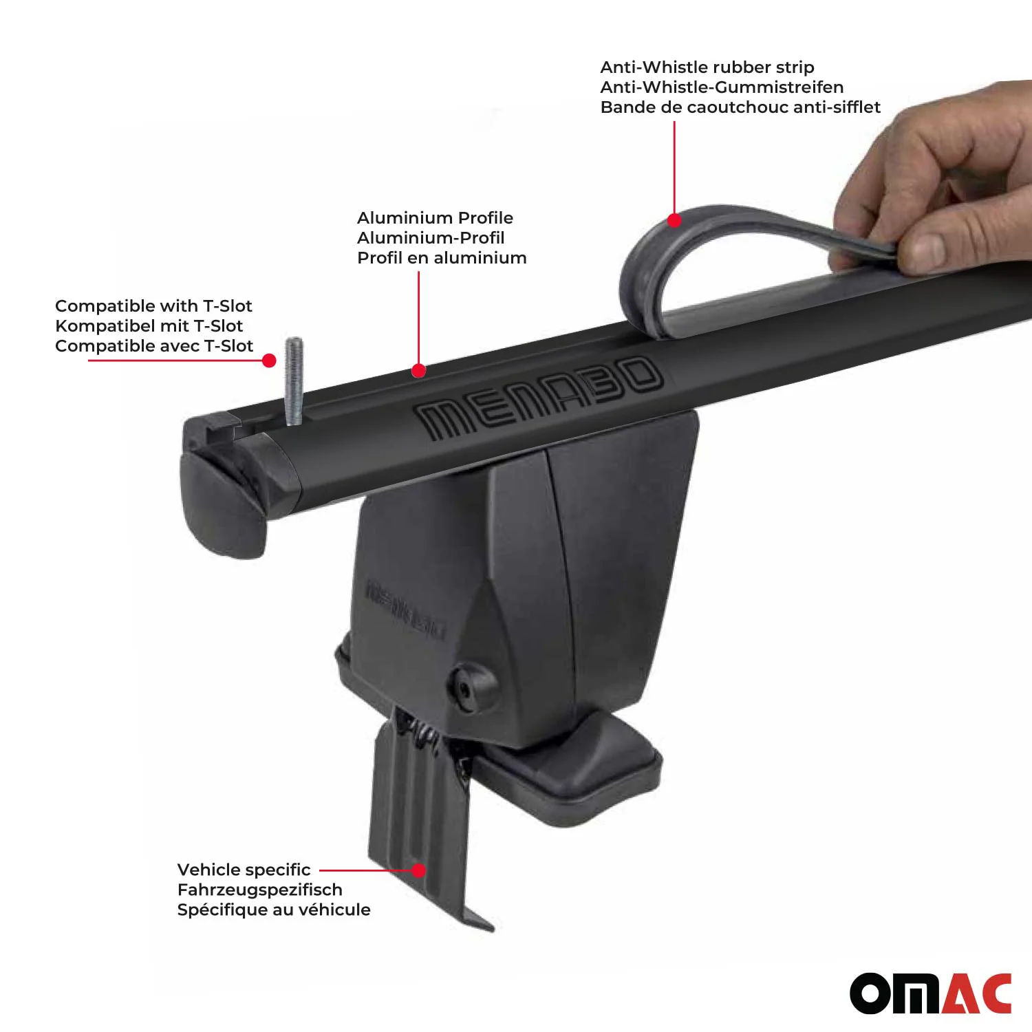 2007-2011 Honda CR-V Roof Rack Cross Bars Black - Image 5