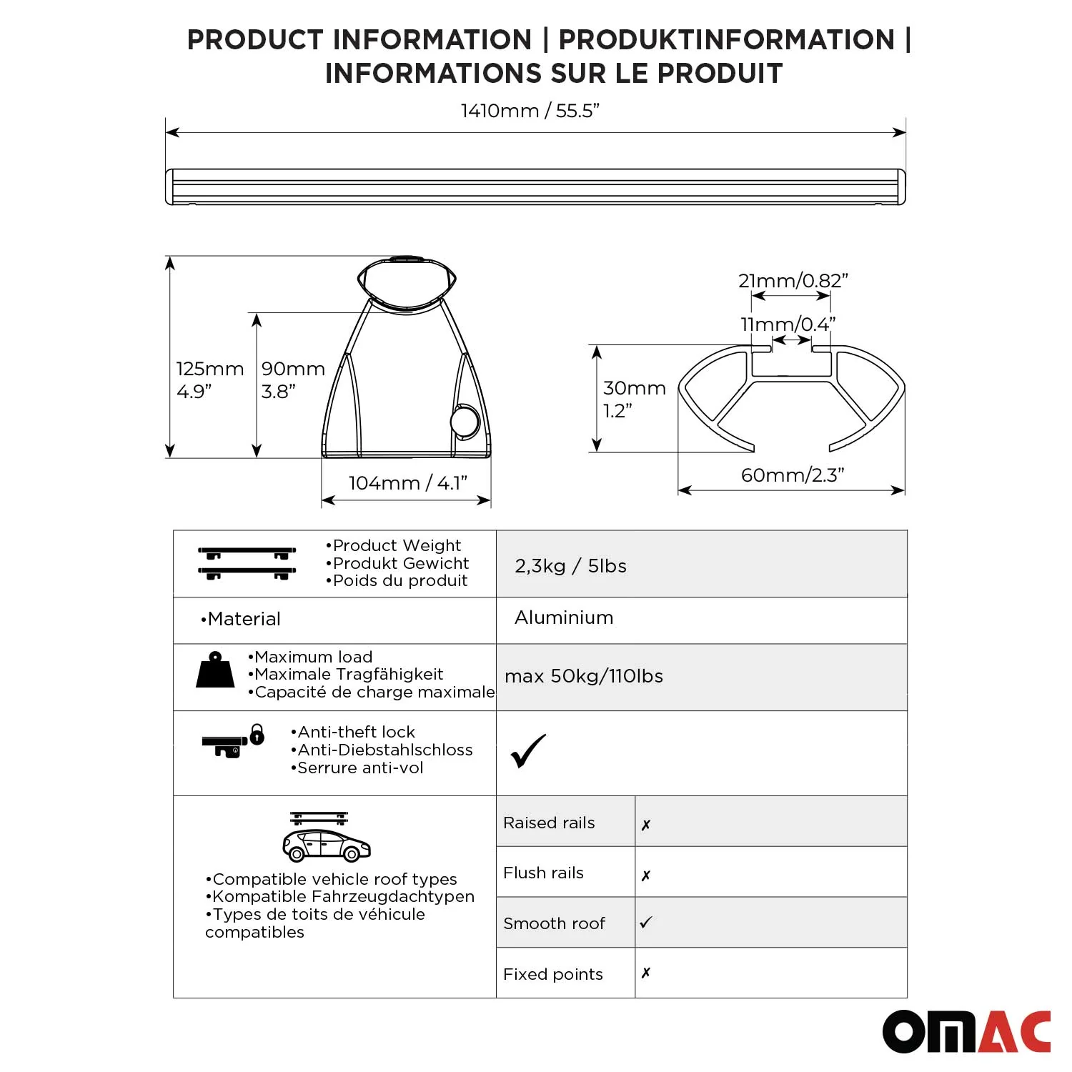 2017-2025 Mazda CX-5 2.gen Roof Rack Cross Bars Black - Image 4