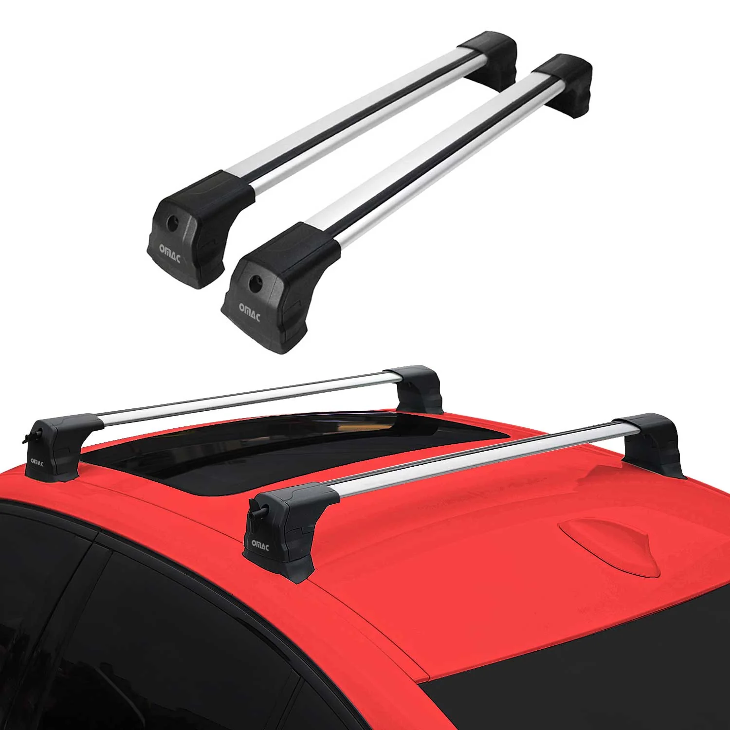 Fix Points Roof Racks Cross Bar Carrier for Mazda5 2006-2017 Alu Gray 2x - Image 2